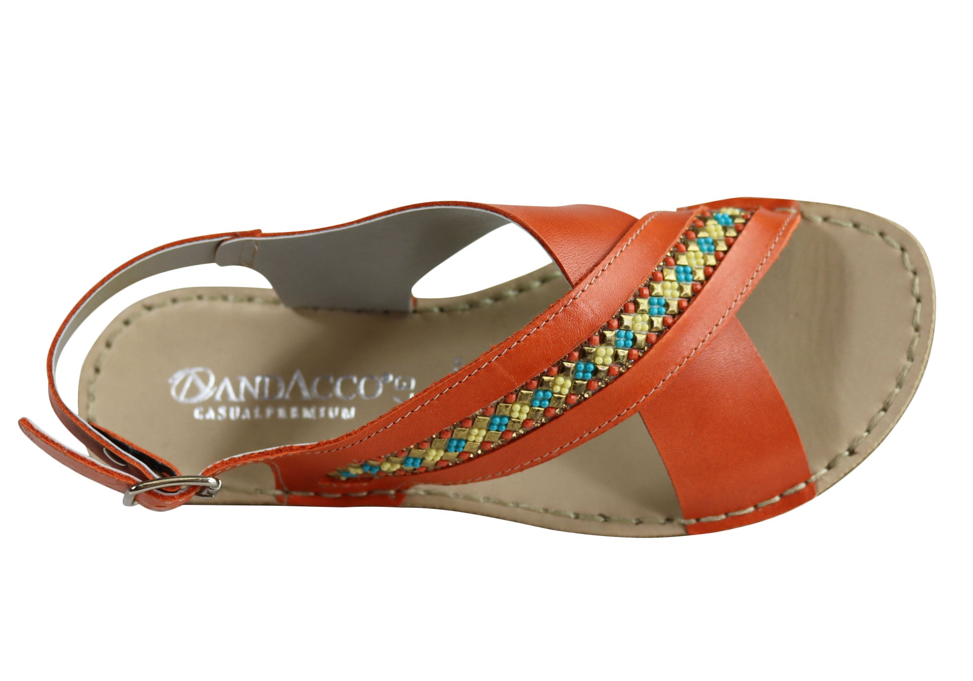 Andacco Veronique Women's Comfort Flat Leather Sandals - Handmade in Brazil - Perfect for Summer, Beach & Casual Outings