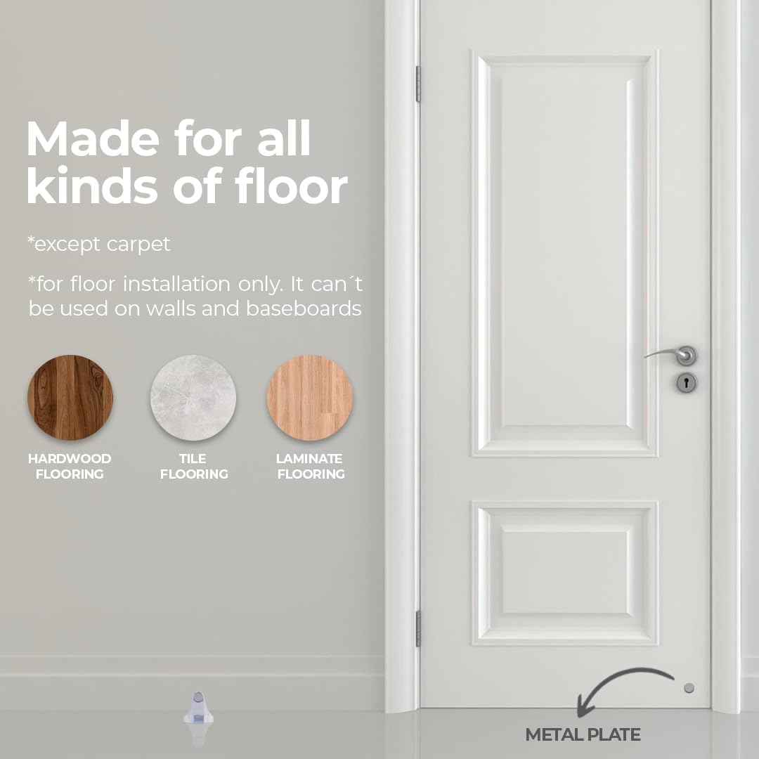 Strong Magnetic Door Stopper - Heavy Duty Chrome Finish for Home, Office & RV - Prevents Slamming & Protects Walls