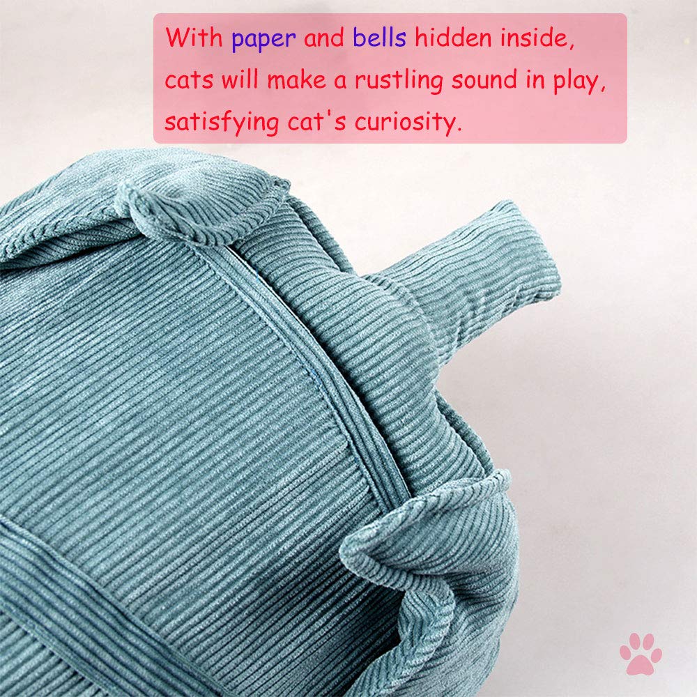 Foldable Corduroy Cat & Rabbit Tunnel Toy - Vegetable-Shaped Pet Play Tube for Indoor Cats, Warm & Cozy Hideout for Kittens - Interactive Cat Toy for Playtime, Training & Stress Relief