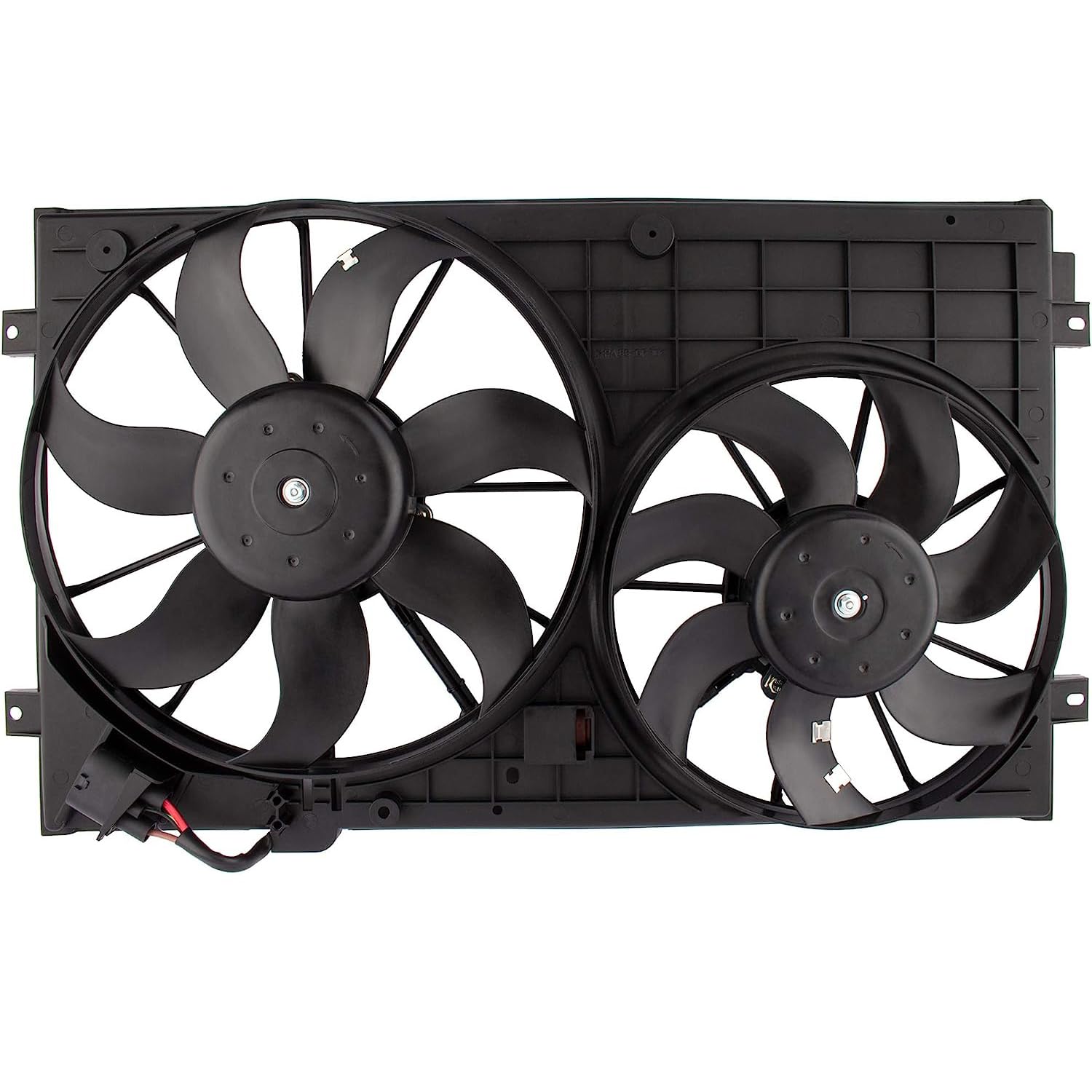 VW 1K0959455FJ Engine Dual Radiator & Condenser Cooling Fan Assembly - Compatible with Volkswagen Beetle 2012-2015, Golf 2010-2014, Jetta 2005-2017, Rabbit 2006-2009 L5 2.5L | Replaces 1K0959455DT, 1K0959455ET, VW3120100 | Perfect for Engine Cooling System Repair & Maintenance