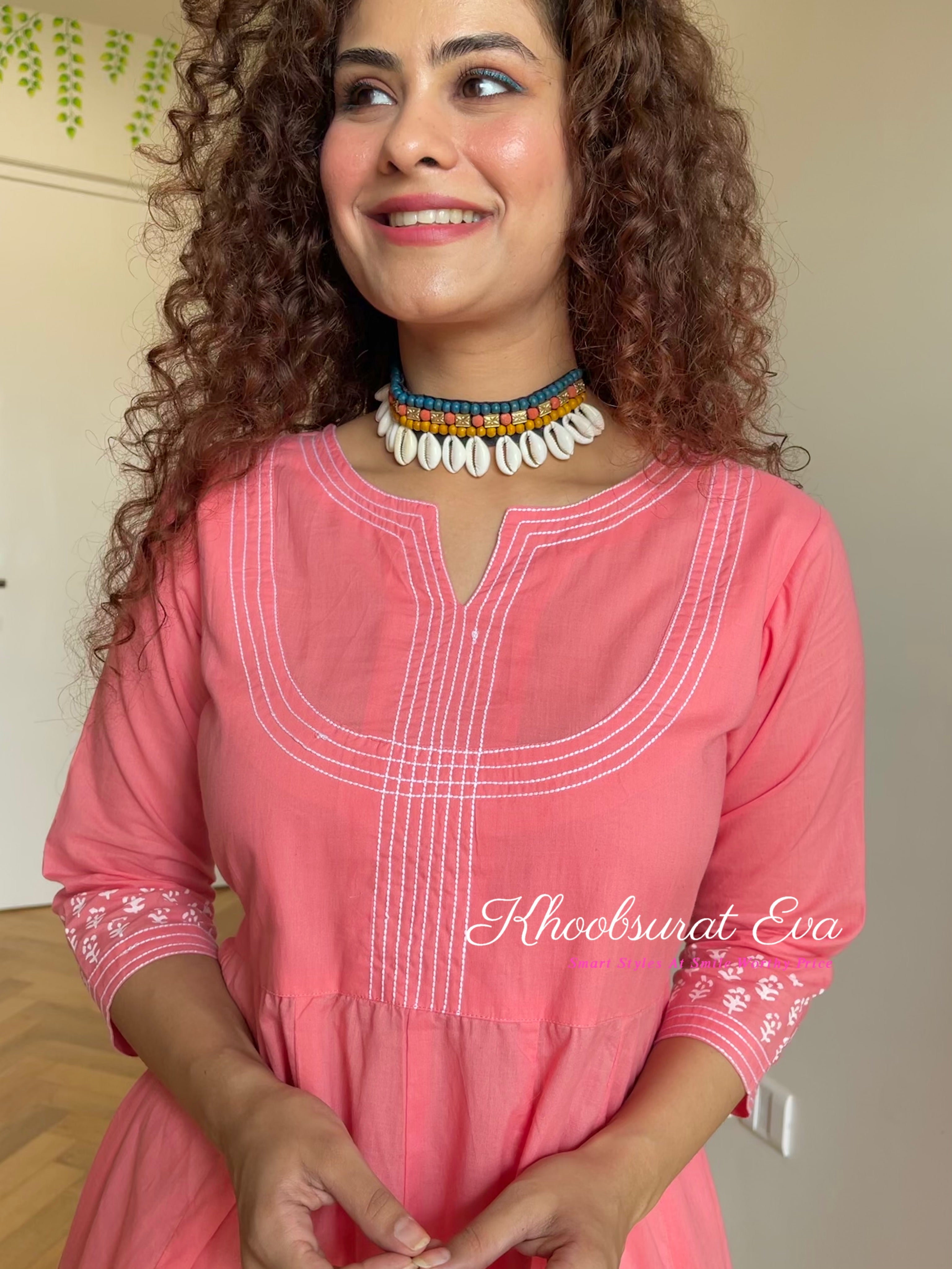 Elegant Pink Anarkali Kurta Set for Women - Traditional Indian Ethnic Dress with Churidar & Dupatta - Perfect for Weddings, Festivals & Special Occasions