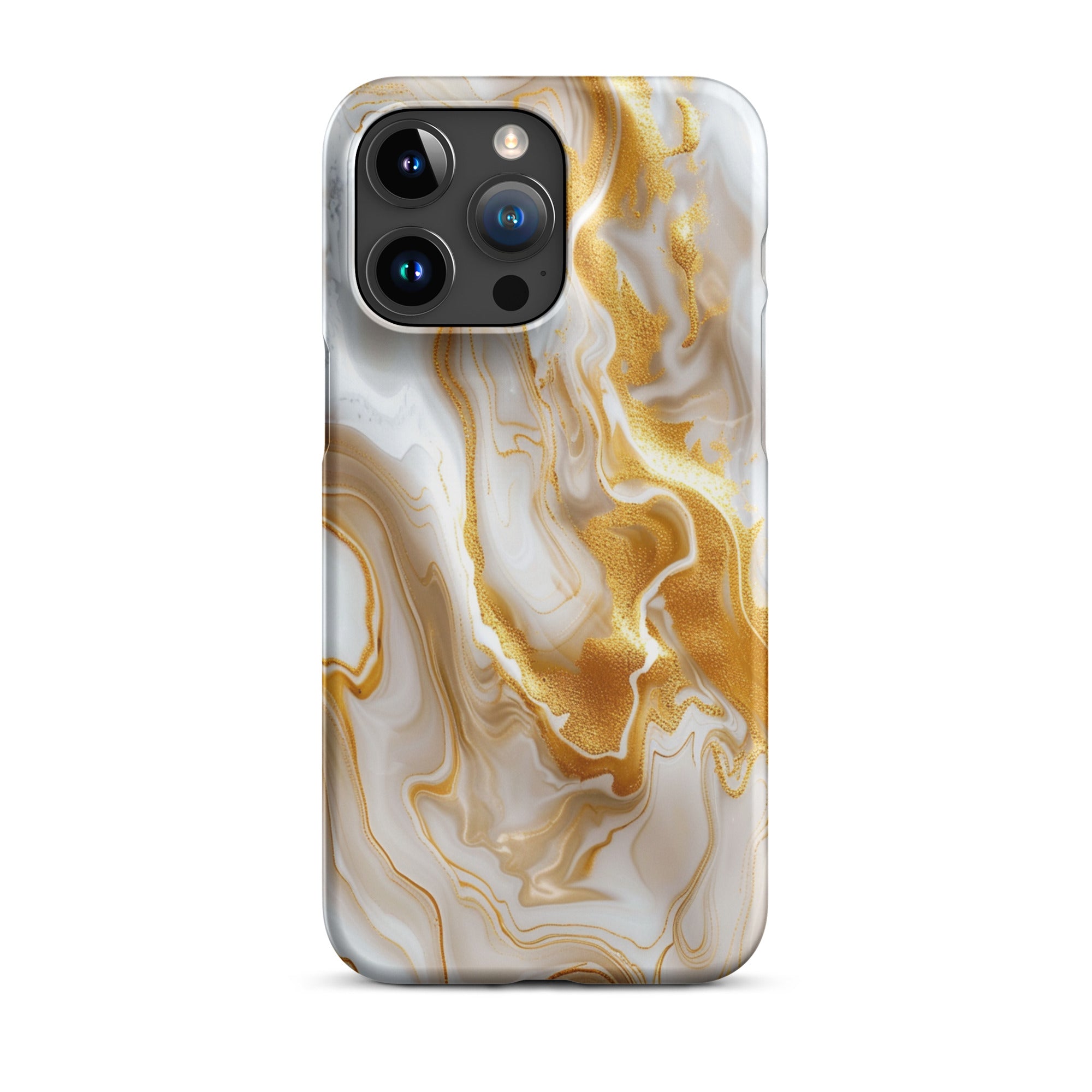 Elegant Gold Marble Snap Case for iPhone 14/13/12/11 Pro Max - Stylish Protective Cover with Secure Fit - Perfect for Daily Use, Work & Travel