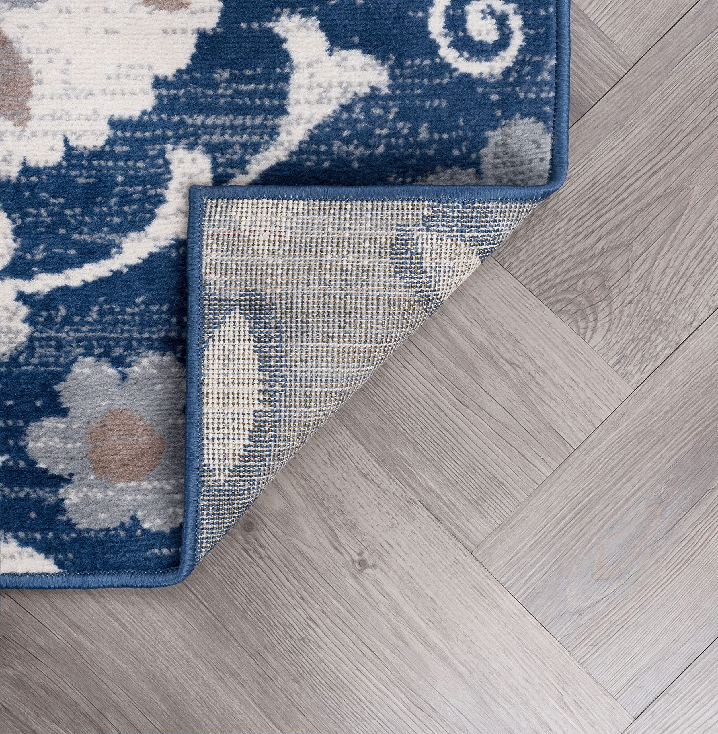 Navy Modern Large 8x10 Area Rug - Soft Contemporary Indoor Carpet for Living Room, Bedroom, Dining Room & Kitchen - Non-Slip Entryway Rug - Perfect for Home Decor & High Traffic Areas