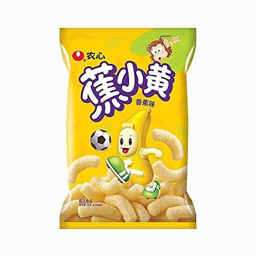 NONG SHIM Banana Crisps - Crunchy Banana Flavored Snacks 70g | Perfect for Parties, Office Breaks & Movie Nights | Korean Banana Puffs - Delicious Asian Snack for Adults & Kids
