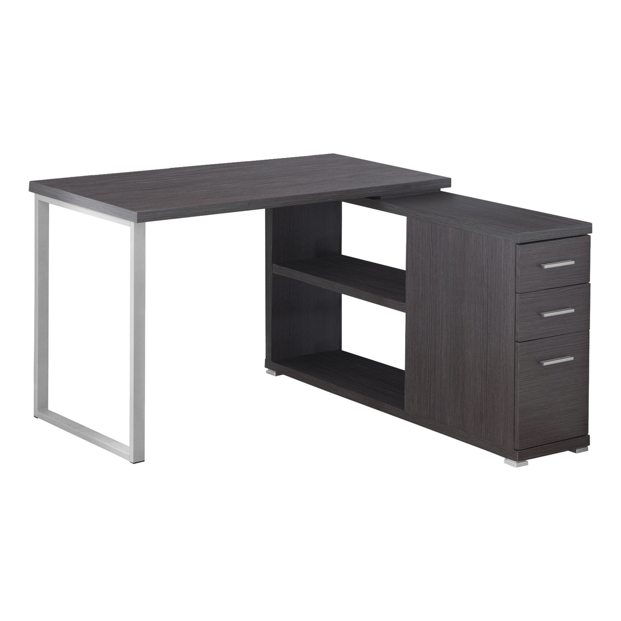 Office Series Grey Left or Right Facing Corner Desk - Perfect for Home Office, Study Room & Small Workspace