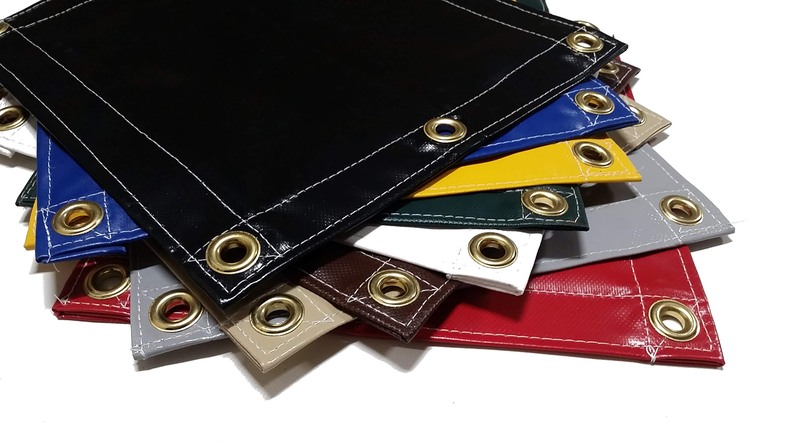 12x18 Heavy Duty 22oz Gray Vinyl Tarp with Brass Grommets - Waterproof, UV Resistant for Outdoor Camping, Construction, Boat Cover & Emergency Shelter