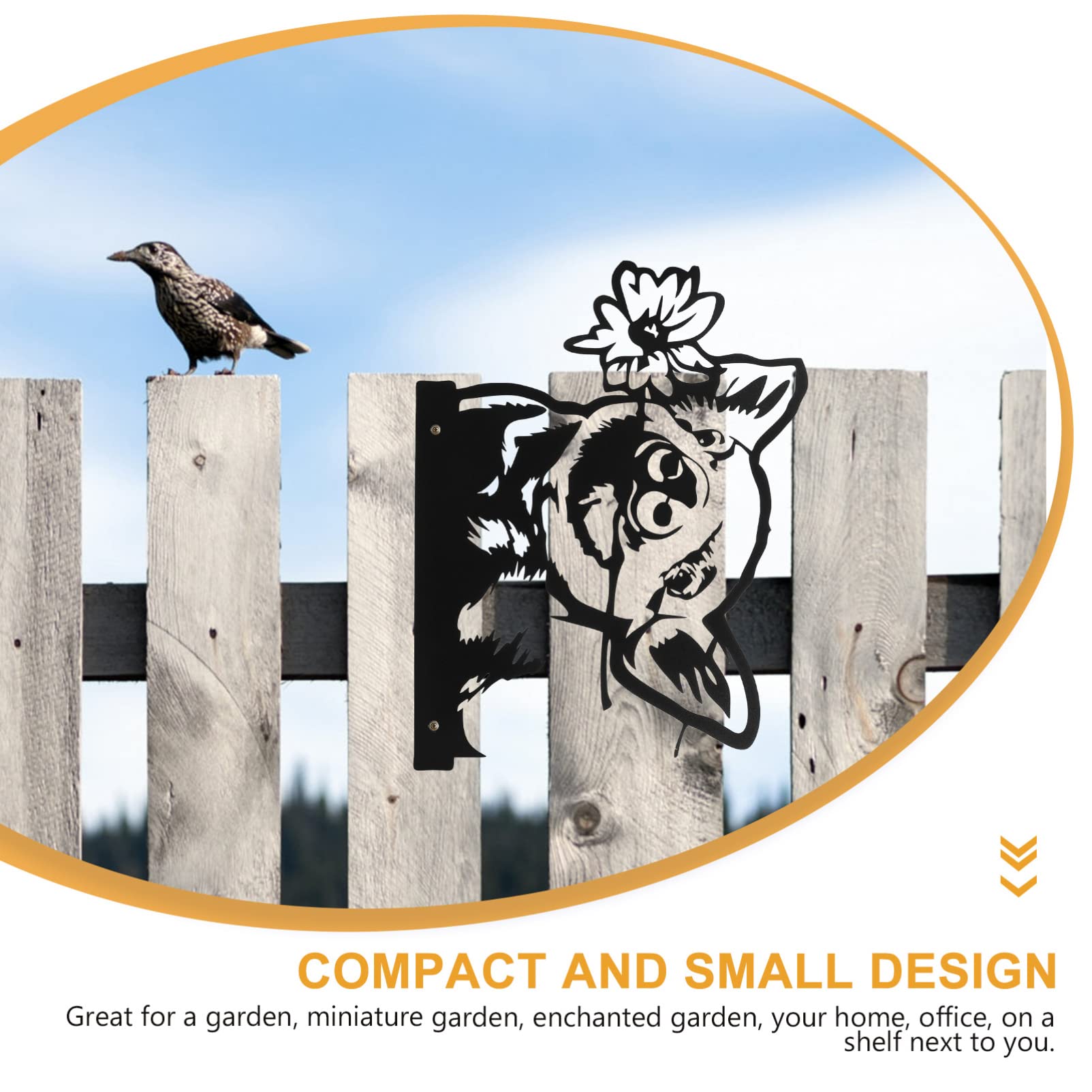 Yardwe Iron Animal Sculpture Statue - Black Metal Deer Garden Decor for Outdoor Farm & Forest Wall Art | Perfect for Patio, Lawn, and Backyard Decoration