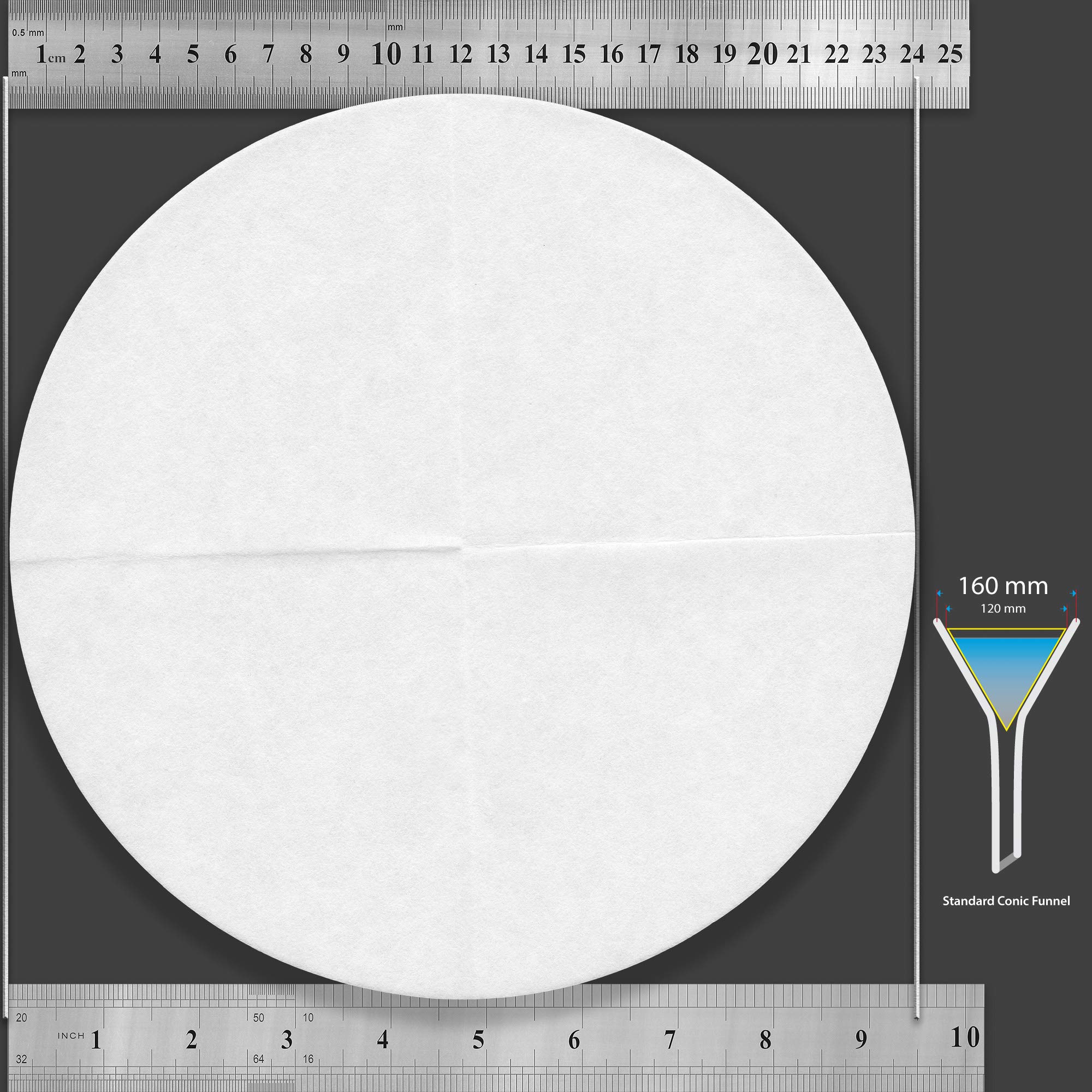 Premium Qualitative Filter Paper 24 cm - Grade 2 Slow Flow 240mm (50 Discs) - ZENPORE Lab Filtration for Chemistry, Biology & Environmental Testing