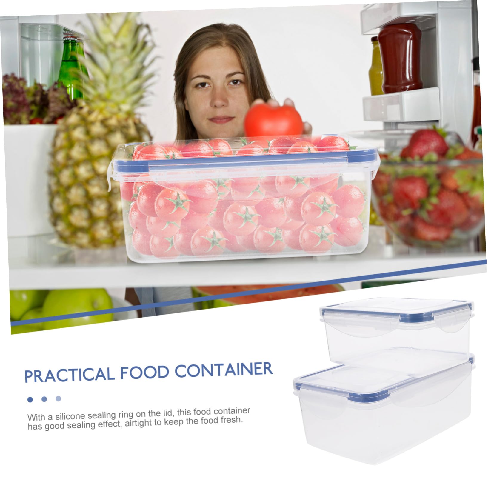 VOSAREA 4-Piece Airtight Food Storage Containers for Sandwiches | BPA-Free PP Plastic & Silicone | Microwave & Dishwasher Safe | Compact Lunch Box for Kids, Adults | Perfect for School, Work, Picnics & Travel