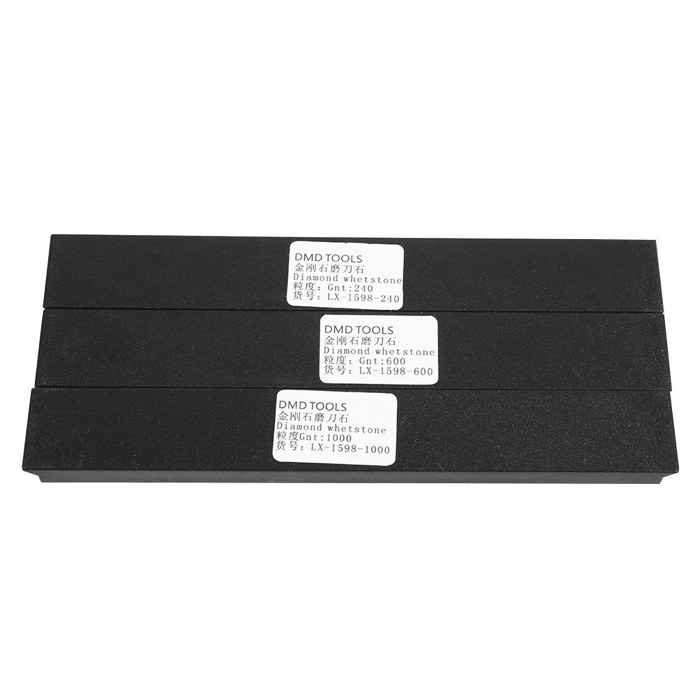 Premium 3-Piece Diamond Sharpening Stone Set (240/600/1000 Grit) - Professional Knife Sharpener for Kitchen Knives, Scissors & Outdoor Tools - Ideal for Home Chefs, Camping & DIY Projects