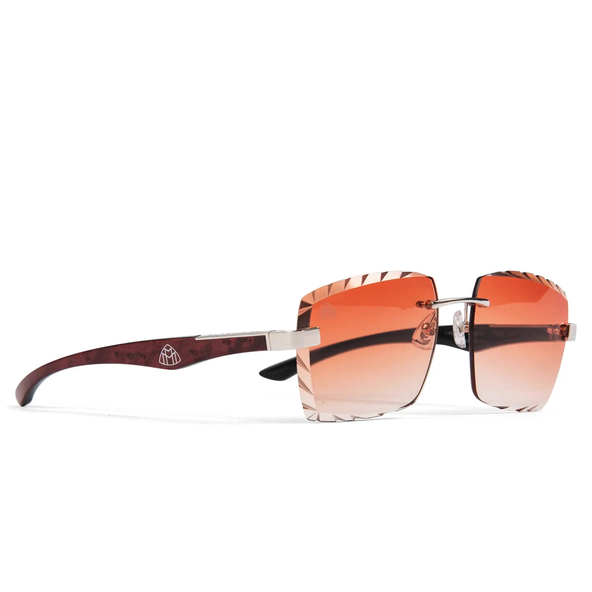 Maybach Eyewear The Artist III Polarized Sunglasses - Custom Brown Fade Diamond Cut Lens - Premium UV Protection - Perfect for Outdoor Activities & Fashion Statement