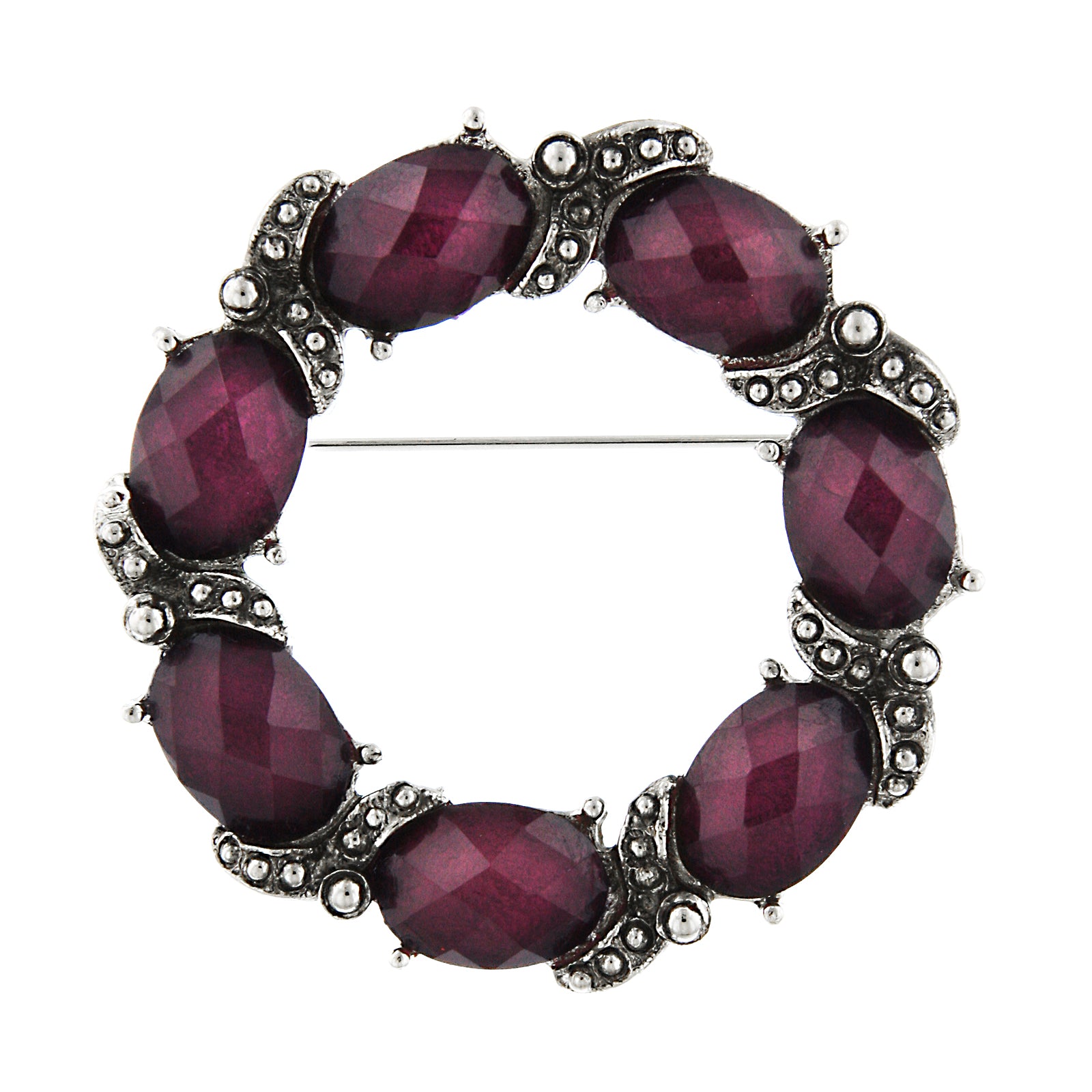 1928 Vintage Amethyst Purple Stone Wreath Brooch Pin - Antique Jewelry for Women, Gift for Her, Perfect for Weddings & Special Occasions