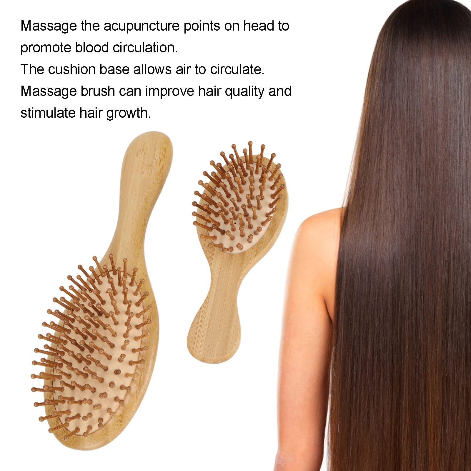 Wooden Hair Brush & Comb Set - Anti Static, Smoothing & Massaging for Hair Care - Perfect for Detangling, Styling & Scalp Massage at Home or Salon