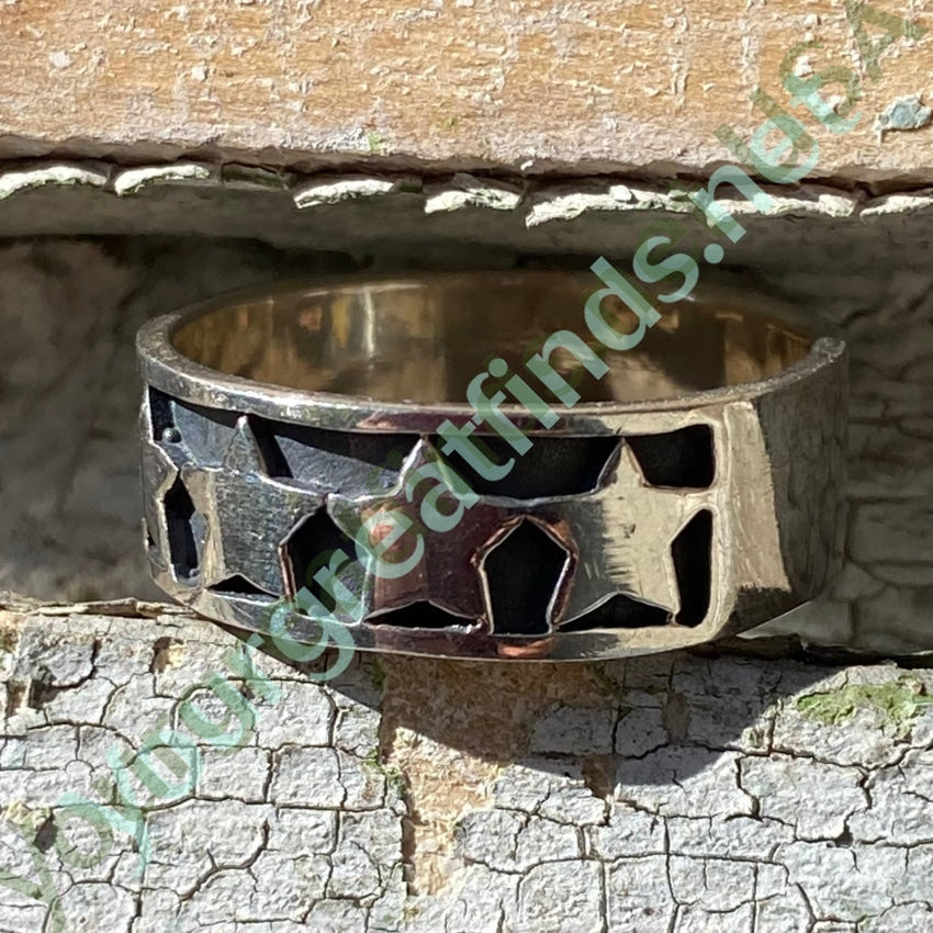 11 Sterling Silver Stars Band Ring for Women - Elegant Stackable Jewelry for Everyday Wear & Special Occasions