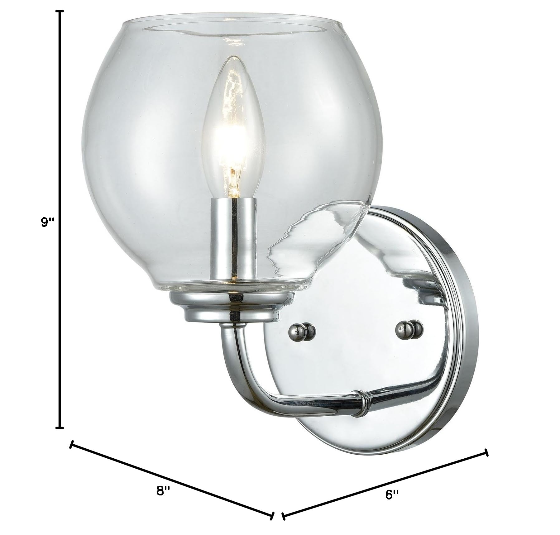 Elk Home 81360/1 Emory 6-Inch Wide 1-Light Bathroom Vanity Light Fixture - Polished Chrome Finish for Modern Powder Room or Master Bath Lighting