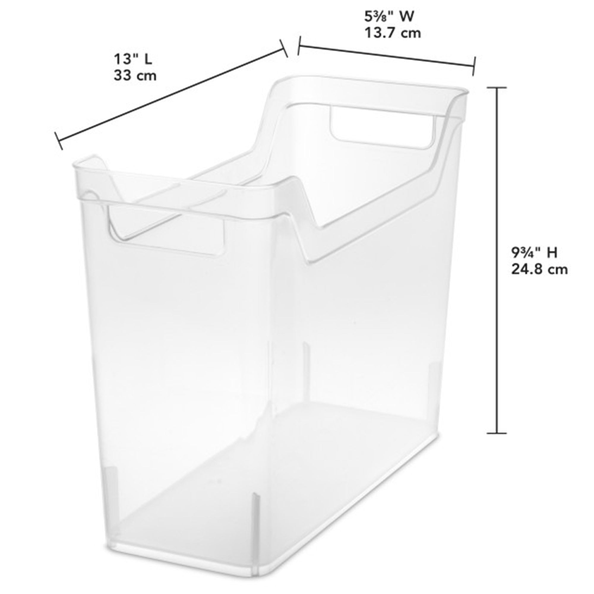 Sterilite Narrow Shelf Bin Plastic Storage Container - 24 Pack Clear Organizing Bins with Handles for Home, Kitchen, Office - Perfect for Pantry Organization, Closet Storage & Bathroom Shelving