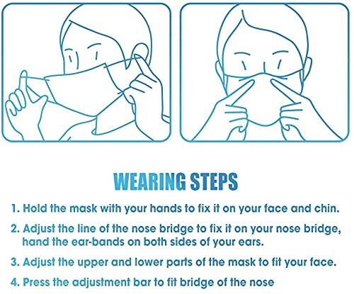 GreatDio® 100-Pack 3-Ply Protective Face Masks with Nose Clip - CE, ISO & GMP Certified, 98.6% BFE - Blue Disposable Surgical Masks for Family, Work & Travel Protection