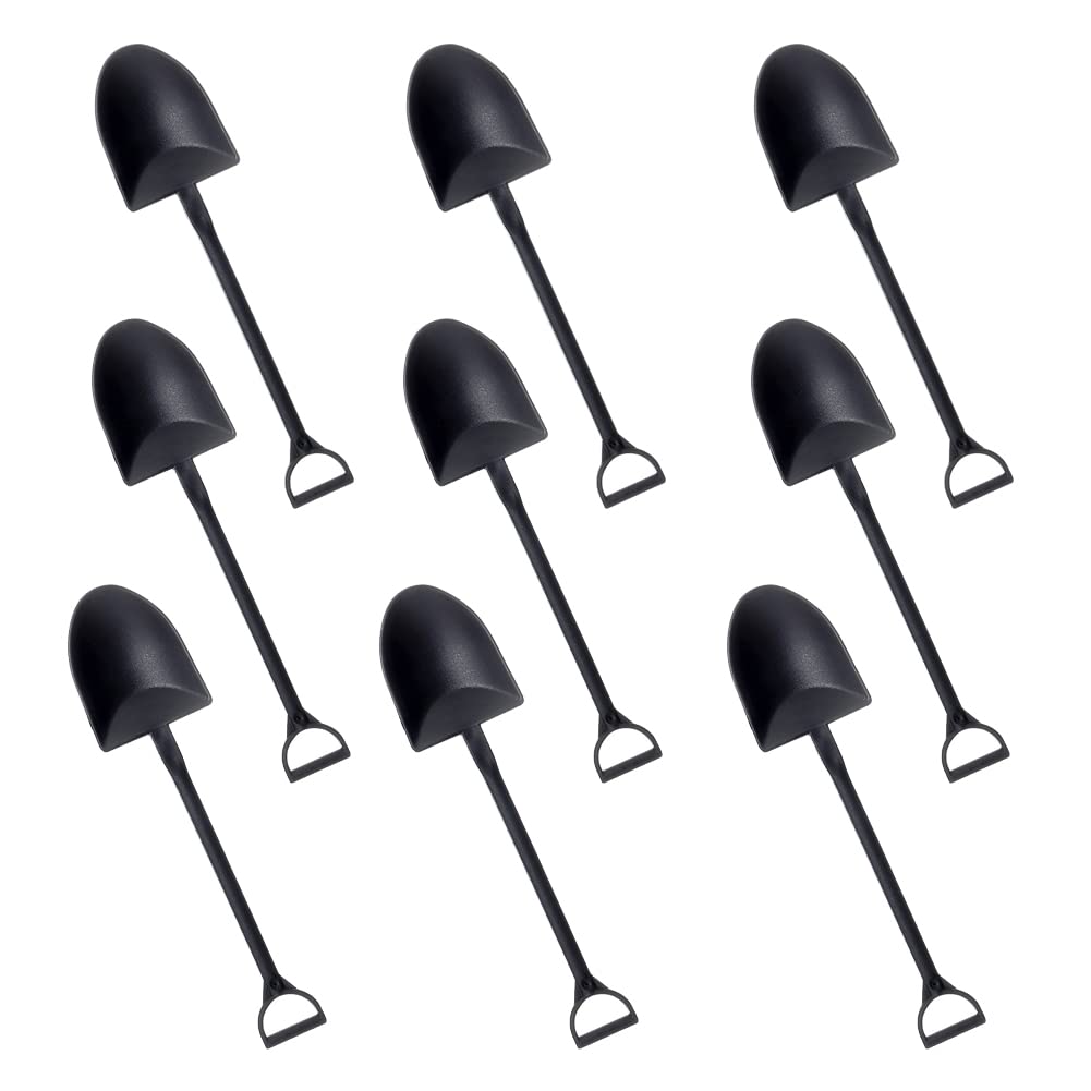 100 Pcs Plastic Ice Cream Spoons - Mini Dessert Shovels for Pudding, Yogurt, Potted Cake & Party Serving | Disposable Eco-Friendly Shovel Shape Spoons for Ice Cream Parlors, Cafes & Home Use