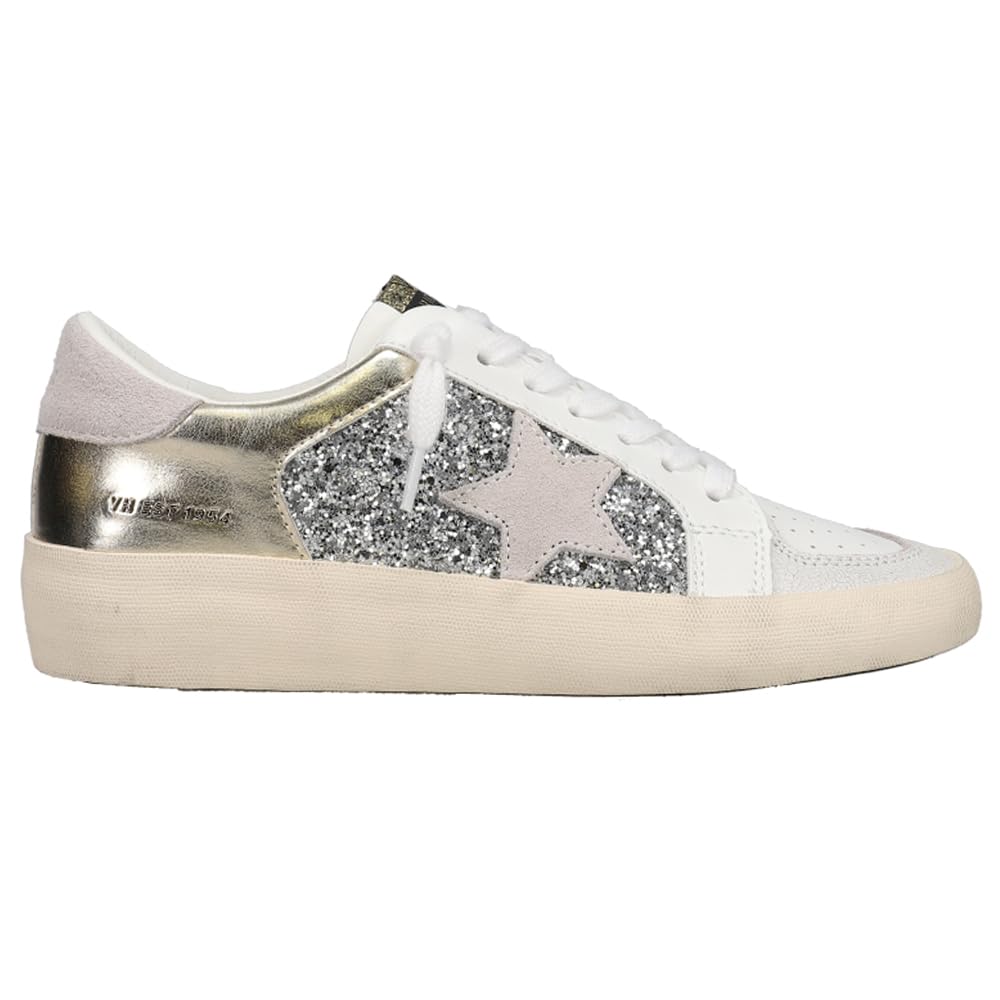 Vintage Havana Women's Libby 1 Metallic Sneakers - Gold, Silver & White Casual Shoes for Women | Comfortable Walking, Gym & Everyday Wear