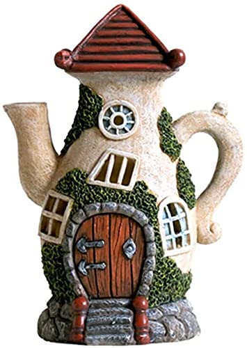 Small Animal Sculpture Garden Decor - Resin Teapot Cottage Statue for Outdoor Patio, Yard & Lawn (7x5x10 Inch) - Perfect for Fairy Gardens, Cottagecore Aesthetics & Whimsical Home Decor