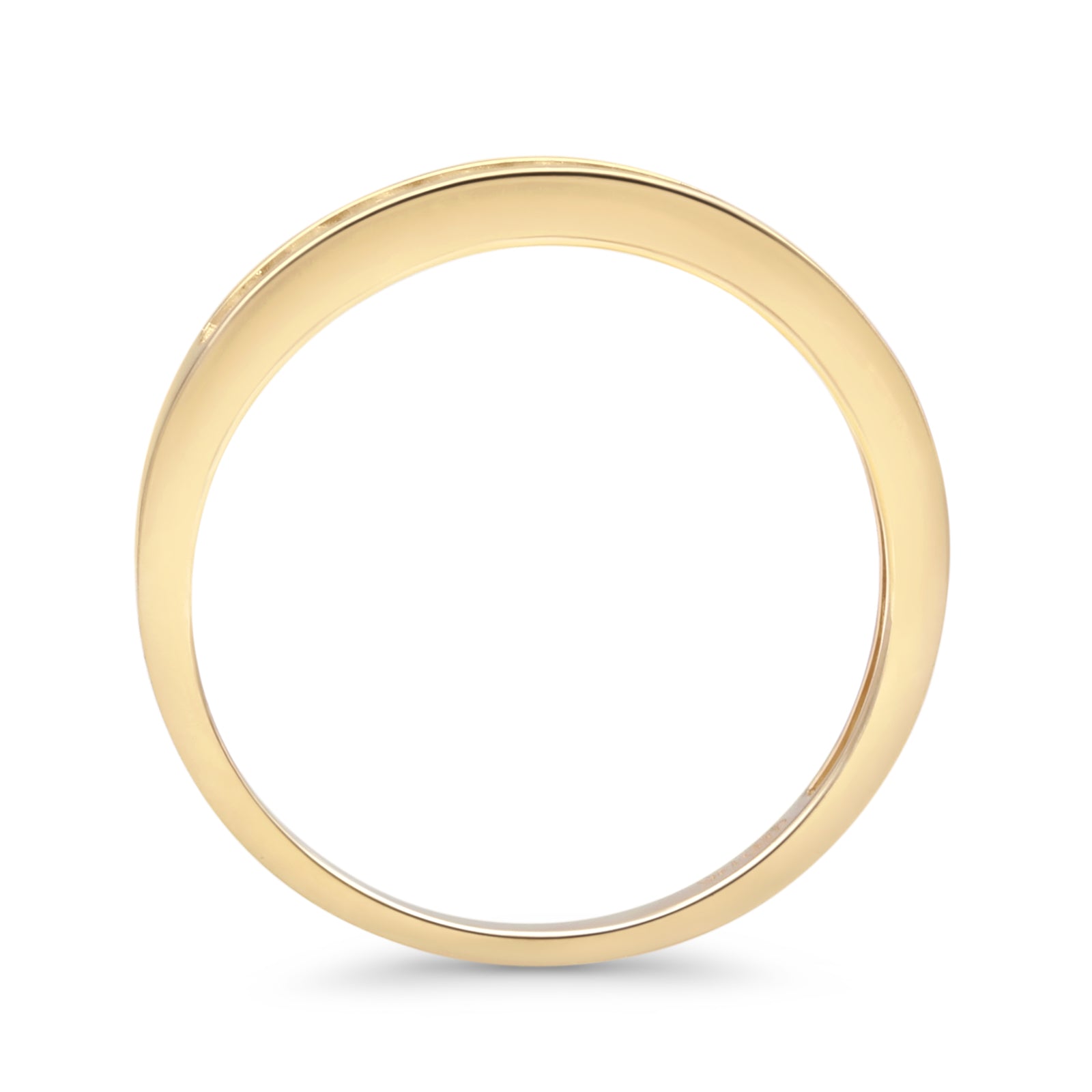 14K Yellow Gold Stackable Half Eternity 3mm Cubic Zirconia Wedding Band Ring for Women - Perfect for Bridal Sets, Anniversary Gifts & Everyday Elegance