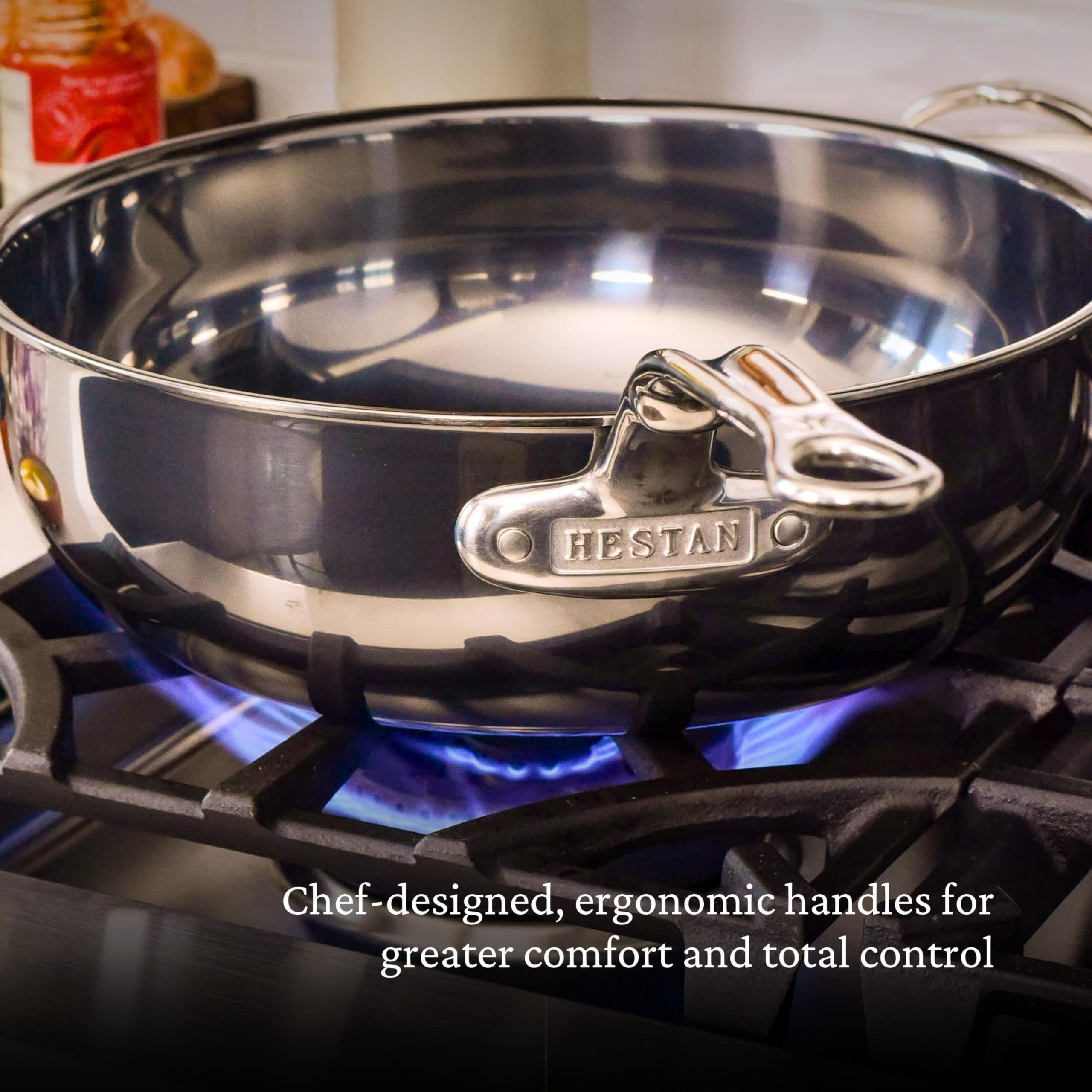 Hestan NanoBond Titanium All-in-One Pan 3.5 Quart - Induction Cooktop Compatible Nonstick Skillet - Perfect for Sautéing, Frying & Cooking Family Meals