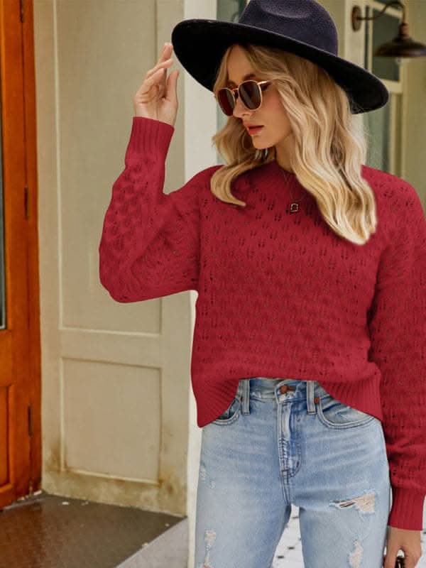 Stylish Loose Fit Pullover Sweater for Women - Cozy Casual Knit Top for Fall & Winter | Perfect for Layering, Outdoors & Everyday Wear