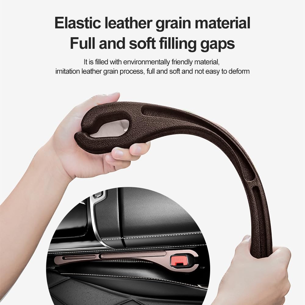 2PCS Car Seat Gap Filler Organizer with Phone Holder, Upgrade Version for Preventing Items from Falling, Essential Car Accessories, Brown - Perfect for Road Trips and Daily Commutes