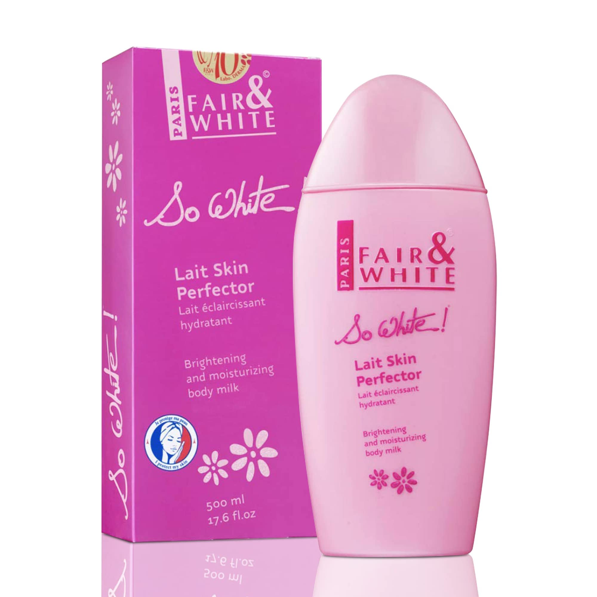 Fair & White So White Skin Brightening Lotion - 500ml / 17.6 fl oz | Moisturizing Body Lotion with Almond Oil for Even Skin Tone on Body, Knees, Elbows & Armpits | Perfect for Daily Hydration & Dark Spot Correction