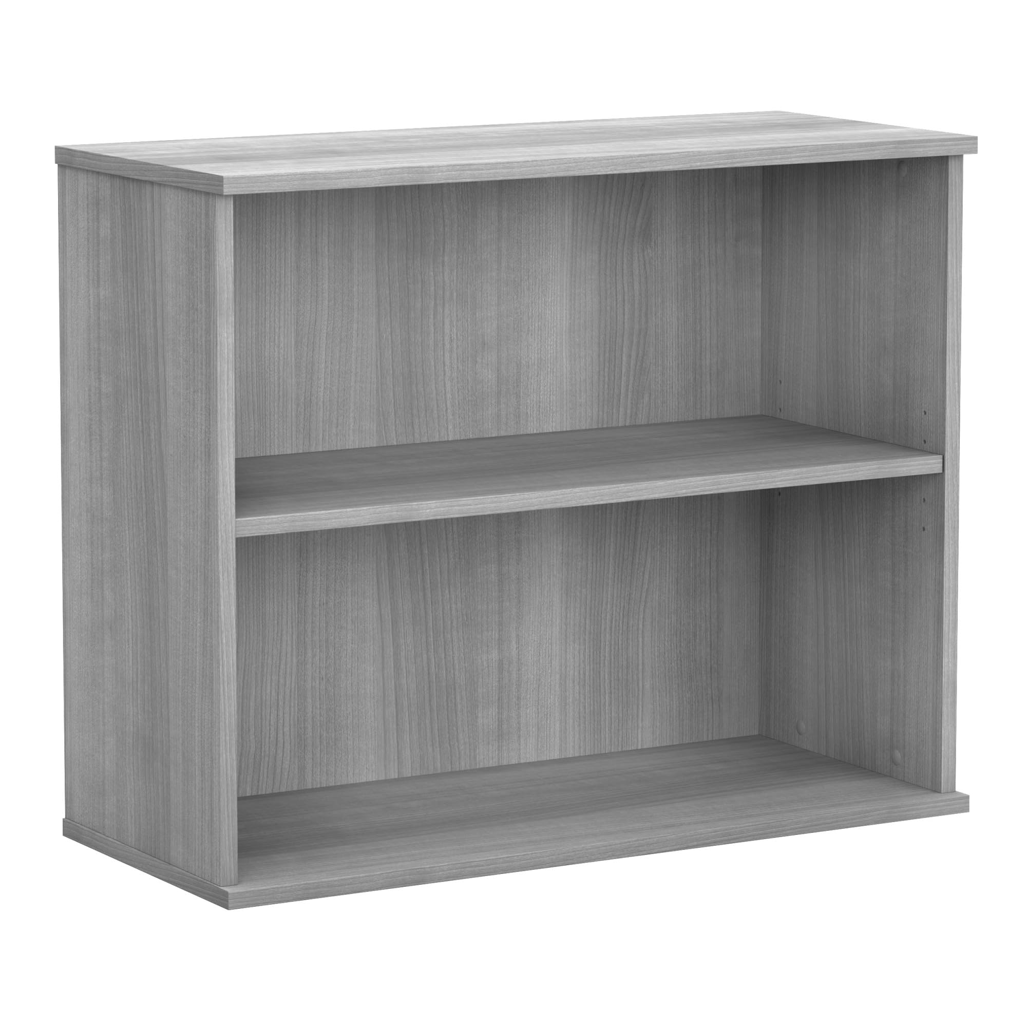 Bush Business Furniture Small 2 Shelf Bookcase in Platinum Gray - Compact Low Bookshelf for Home Office, Living Room & Dorm - Perfect for Organizing Books, Decor & Office Supplies
