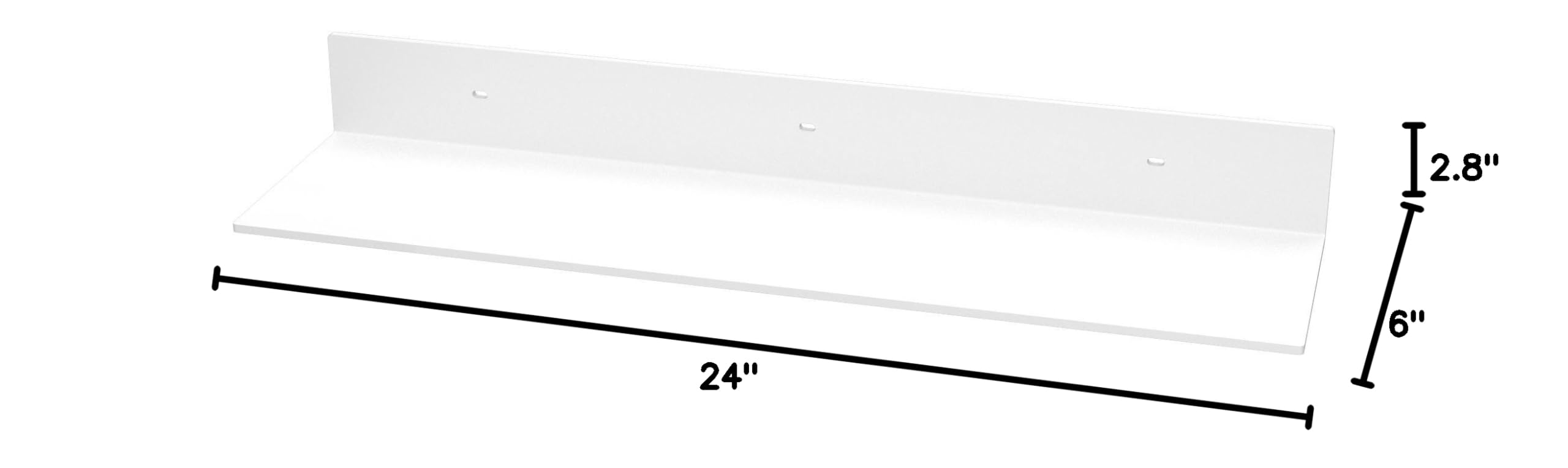 24 Inch Acrylic Floating Wall Shelves (2 Pack) - Clear White Modern Display Ledges for Funko Pop Figures, Home Decor, Living Room, Gaming Room & Plants - Perfect for Collectibles, Books & Small Decor Items
