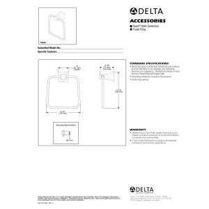 Delta Faucet Tesla Towel Ring - Brushed Stainless Steel Bathroom Accessory (Model 75246-SS) - Perfect for Modern Bathrooms & Spa Decor