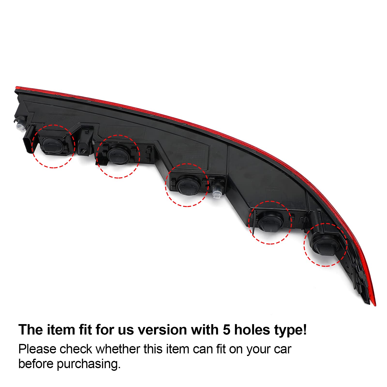 Areyourshop Car Left Rear Bumper Taillight & Brake Stop Lamp - Compatible with Audi Q5 2018-2021 (Part #80A945069A) | Durable Replacement for Enhanced Safety & Night Visibility