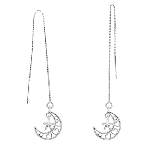 Moon Star Threader Earrings