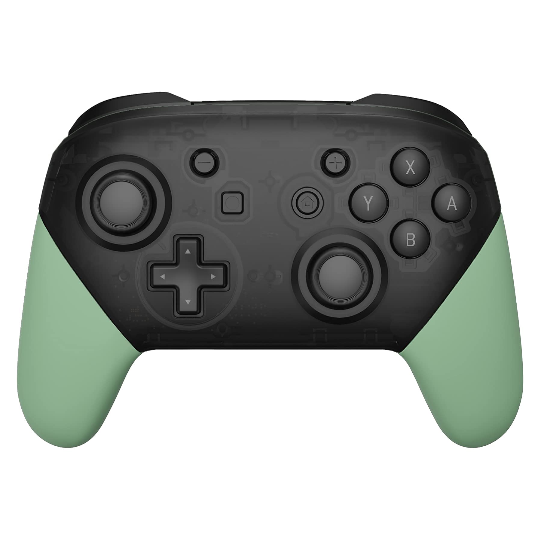 eXtremeRate Matcha Green Replacement Handle Grips for Nintendo Switch Pro Controller - DIY Custom Hand Grip Shell (Controller Not Included) | Perfect for Gaming Comfort & Customization