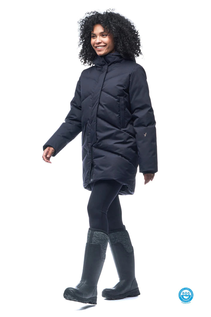 Ayaba Women's Simplified Parka Jacket - Lightweight Waterproof Winter Coat with Hood, Warm Puffer Outerwear for Cold Weather - Perfect for Skiing, Hiking & Daily Commute