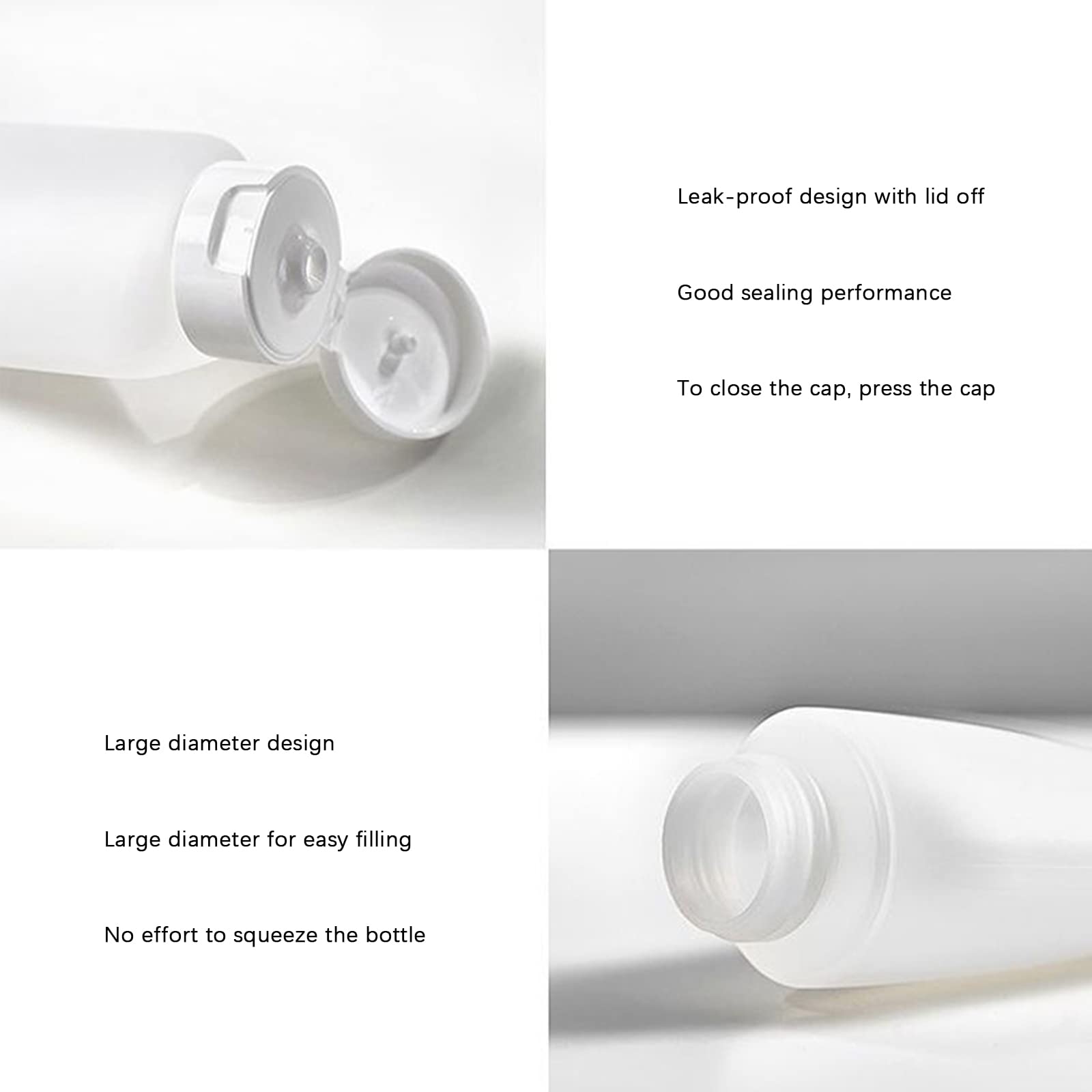 4-Pack 60ml Travel Bottles Set - Leak Proof & Reusable Plastic Containers for Toiletries, Shampoo, Lotion | Round & Oval Design | Perfect for Air Travel, Gym, Camping & Personal Care Essentials