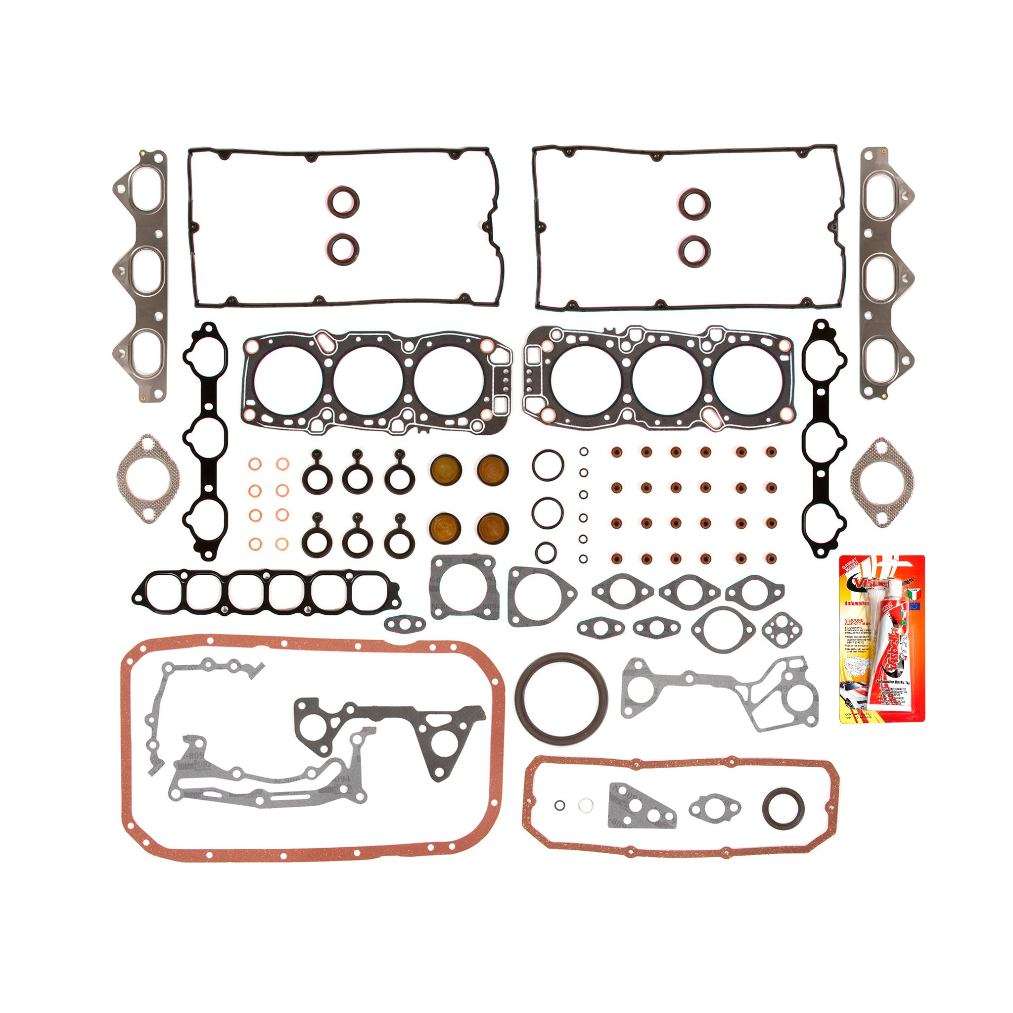 Mitsubishi 3000GT & VR4 3.0L 6G72 DOHC Engine Full Gasket Set - Compatible Replacement for Head, Valve Cover & Intake Manifold - Perfect for Engine Rebuild & Performance Upgrades