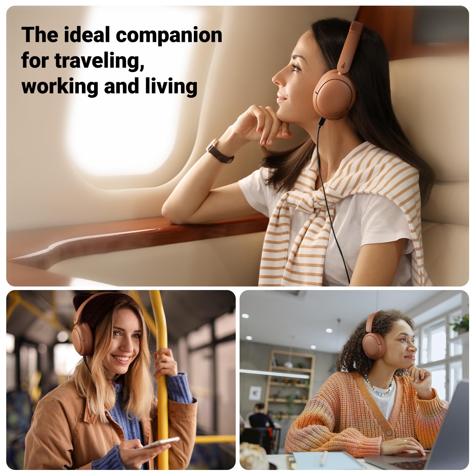 Edifier V80 Hybrid Active Noise Cancelling Wireless Headphones - True Wireless Over Ear Bluetooth Headset with 45H Playtime, Hi-Res Audio, Fast Charging & Multipoint Connection - Perfect for Travel, Home & Office (Brown)