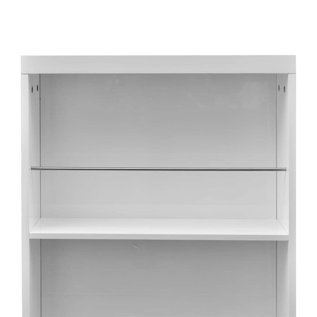 Modern White High Gloss MDF Desk & Dining Table with Wine Rack - Fast Shipping | Perfect for Home Office, Kitchen & Bar Areas