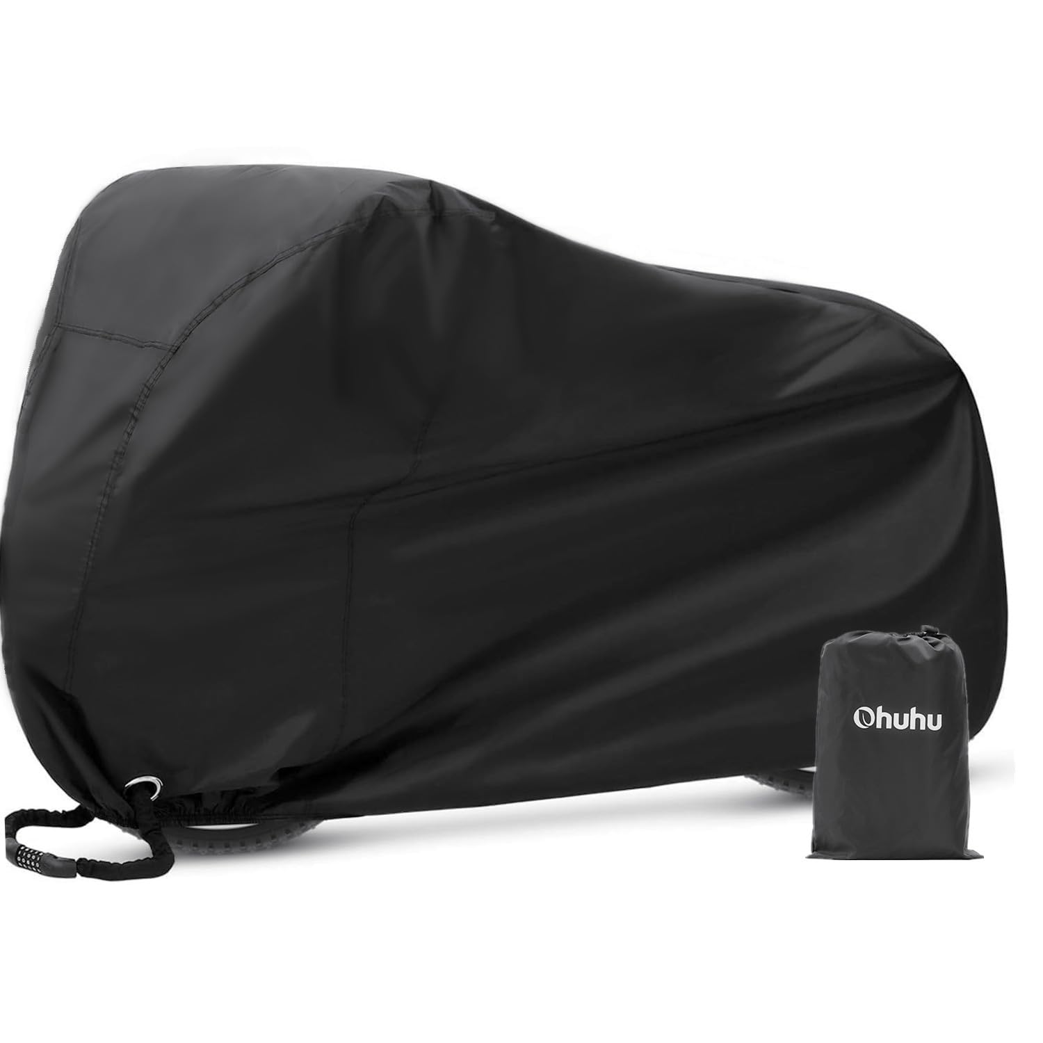 Ohuhu Waterproof Bike Cover - Heavy Duty 210T Outdoor Bicycle Cover for 1-2 Bikes, Windproof & UV Protection with Lock Hole & Storage Bag - Perfect for Mountain Bikes, Road Bikes, City Bikes & Beach Cruisers | Ideal for Garage Storage, Travel & Outdoor Protection