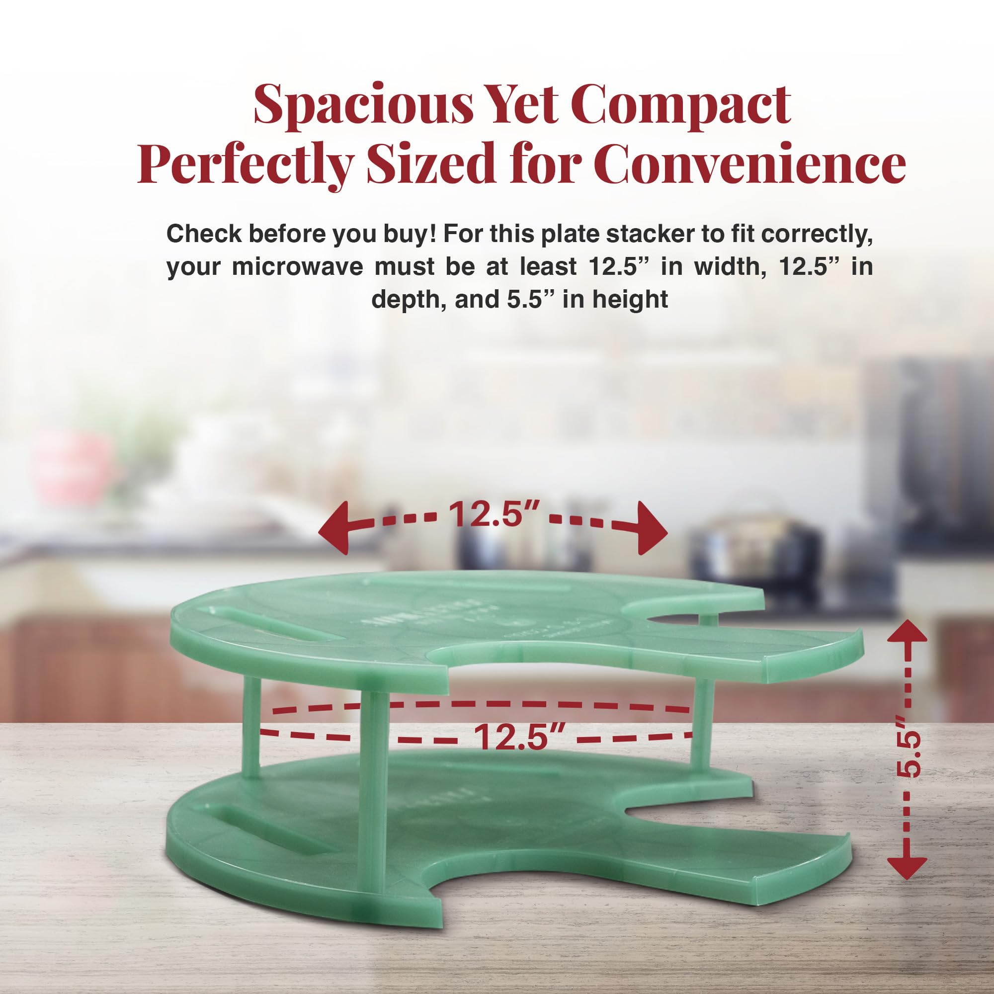 DoubleWave Teal Two Tier Microwave Plate Stacker - BPA Free Large Microwave Plate Holder | Safe & Durable for Everyday Use | Perfect Food Organizer for Busy Professionals & Small Kitchens | Ideal for Meal Prep, Leftovers & Quick Reheating