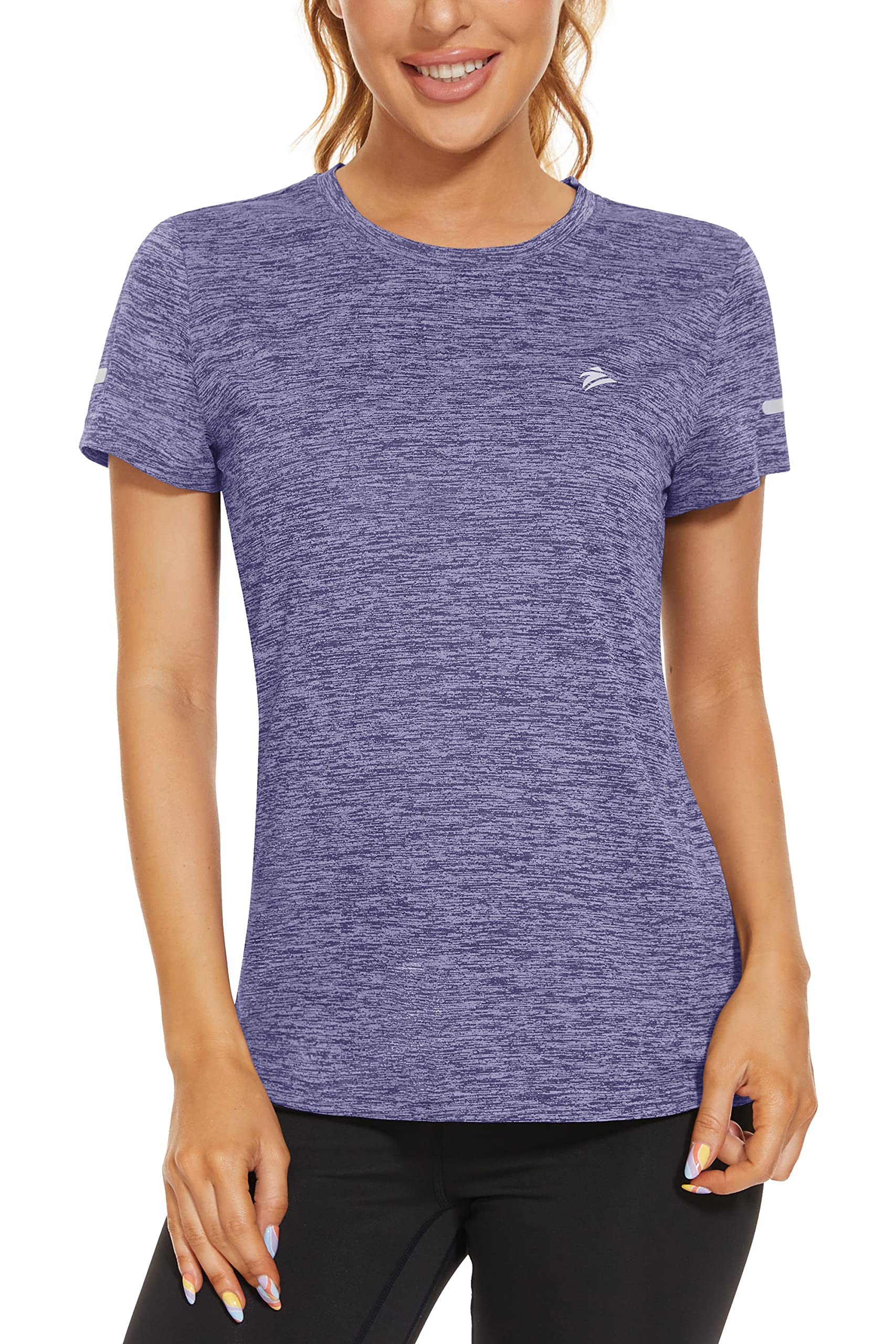 TACVASEN Women's Quick Dry Athletic T-Shirt - Moisture Wicking Short Sleeve Workout Top for Hiking, Running & Fitness | Lightweight Breathable Crew Neck Tee for Outdoor Sports & Gym Training