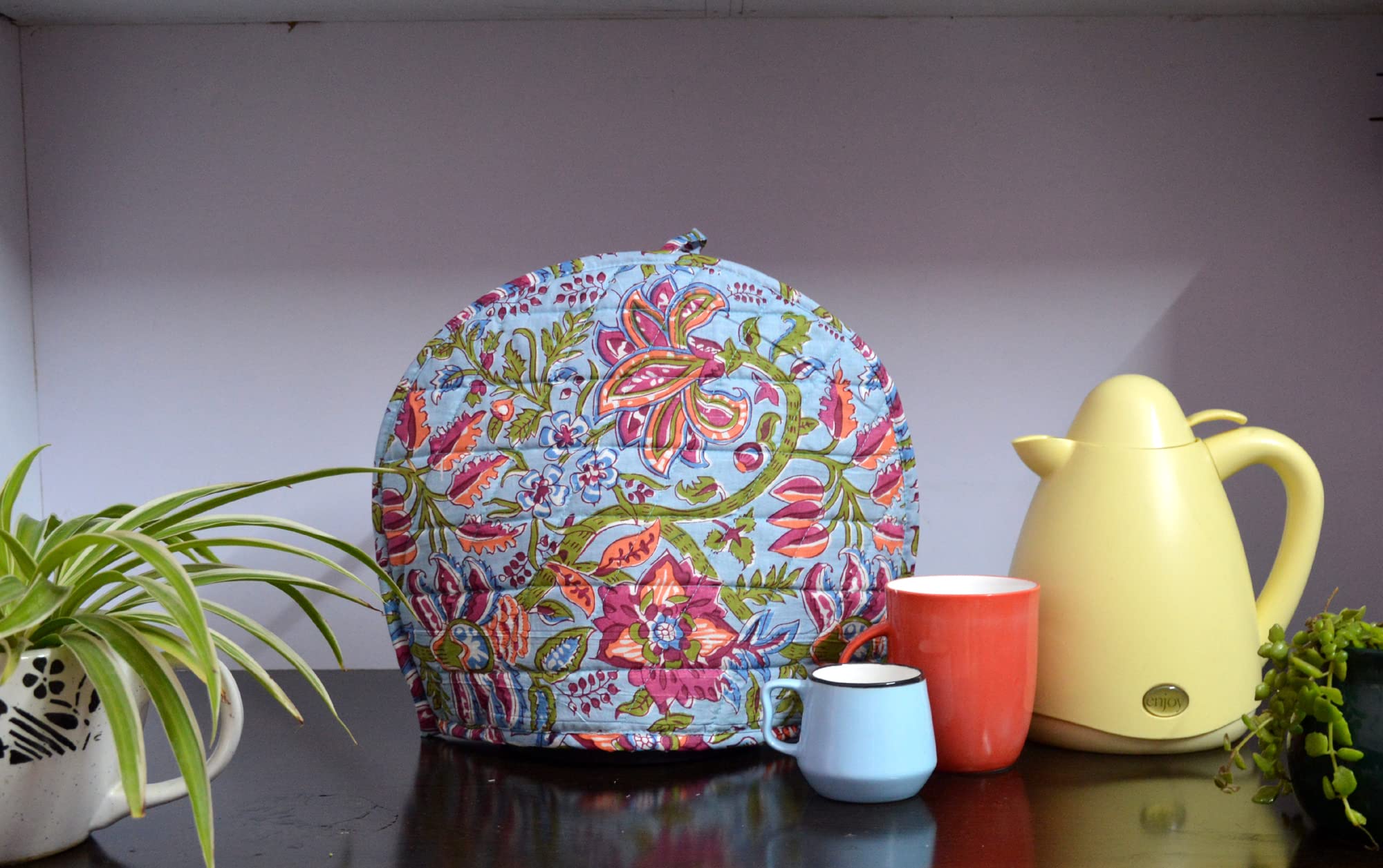 Handmade Cotton Tea Cozy with Indian Mandala Design - Decorative & Functional Kitchen Accessory for Breakfast & Tea Time (Grey) - Perfect for Home, Office, and Gifts