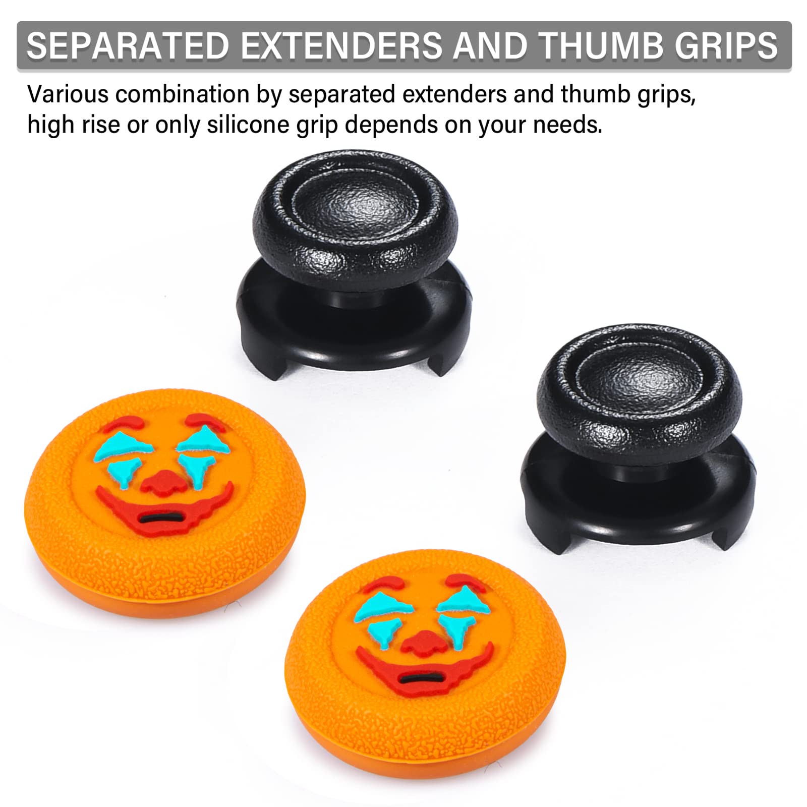 Playrealm FPS Thumbstick Extender for PS5/PS4 Controller - Joker Orange - Enhanced Gaming Grip