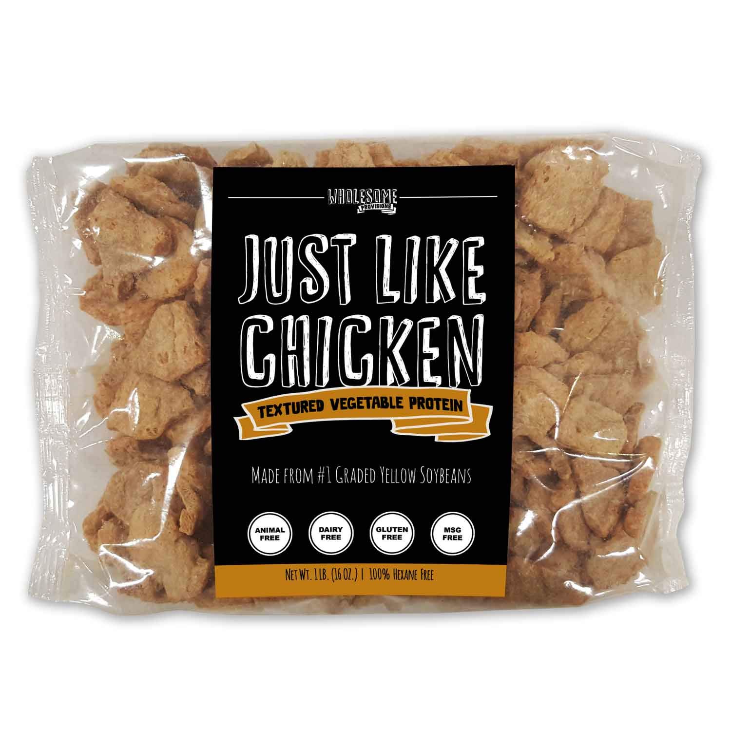 Premium Textured Vegetable Protein (TVP) - 100% Hexane-Free Vegan Meat Substitute | Made with #1 Graded Yellow Soybeans | Plant-Based, Gluten-Free, Non-GMO | USA Made | Unflavored Chicken Alternative (1 Package) | Perfect for Vegan Cooking, Meal Prep & High-Protein Diets