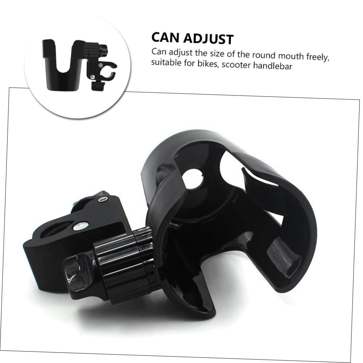 VICASKY Black Stroller & Bike Bottle Holder - Universal Drink Cup Holder for Strollers, Cruisers & Handlebars - Perfect for Cycling, Jogging & Outdoor Activities