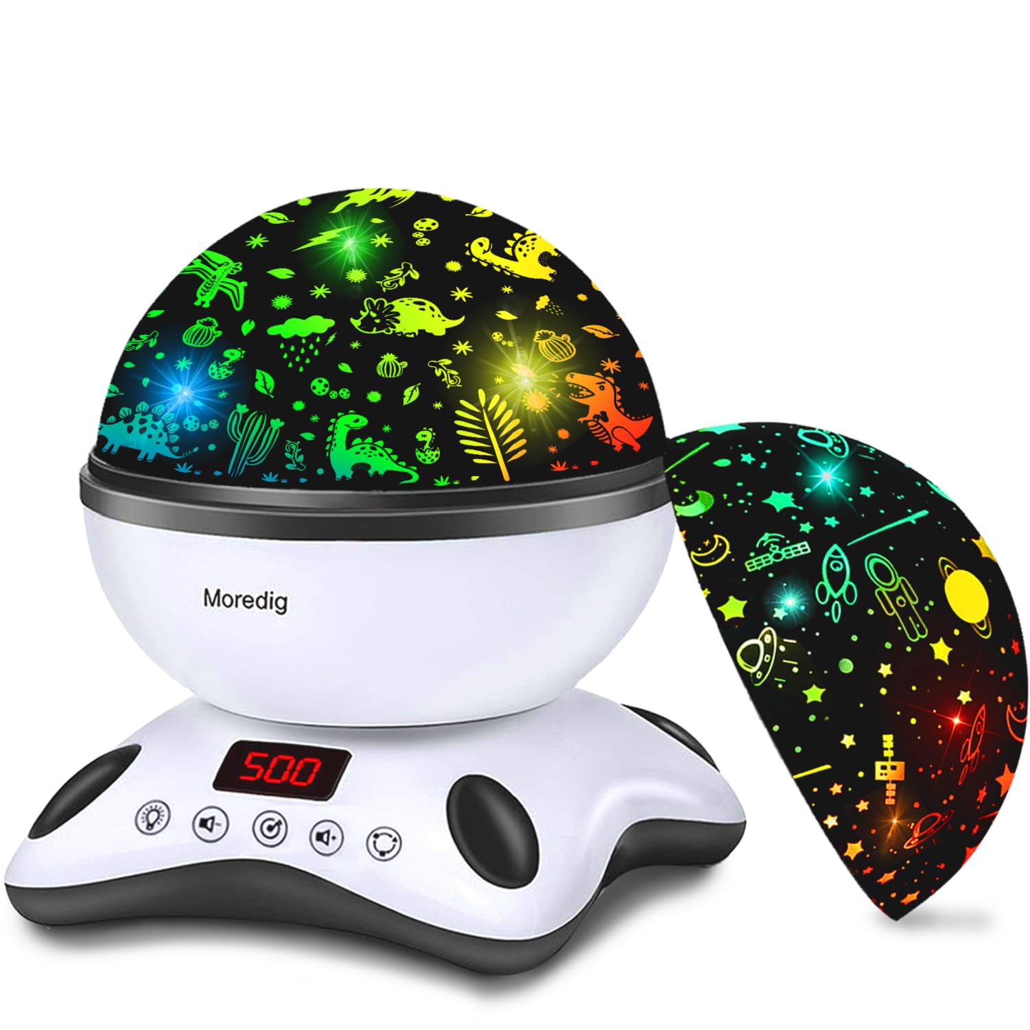 Dinosaur Night Light Projector for Kids - Remote Control, 18 Color Changing LED, Timer & 12 Soothing Music, Perfect for Nursery, Bedroom, Kids' Room Decor - Best Gift for Boys & Toddlers