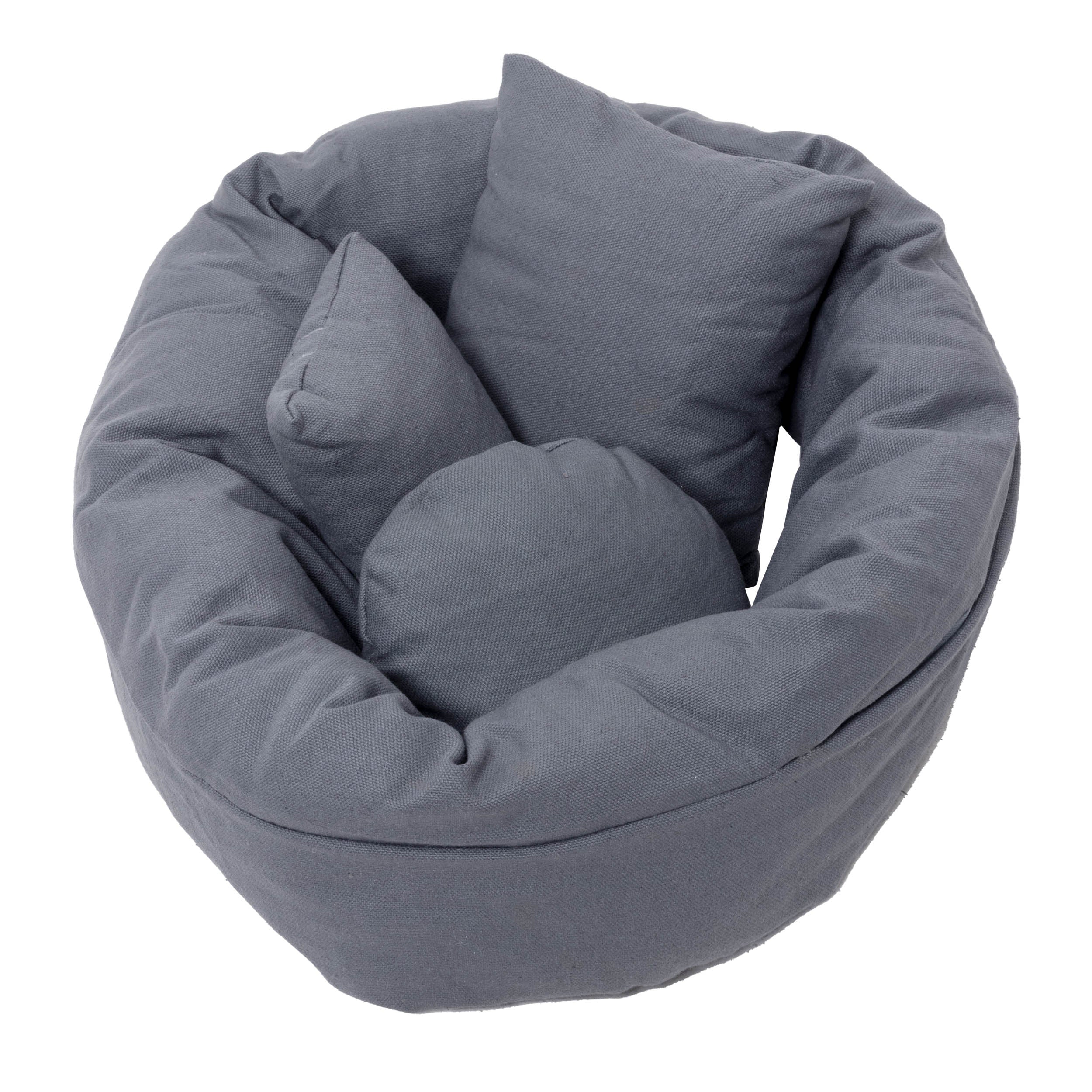 4-Piece Donut Baby Posing Pillow Set - Soft Newborn Photography Props for Infants (Grey) | Perfect for Newborn Photo Shoots, Baby Showers & Nursery Decor