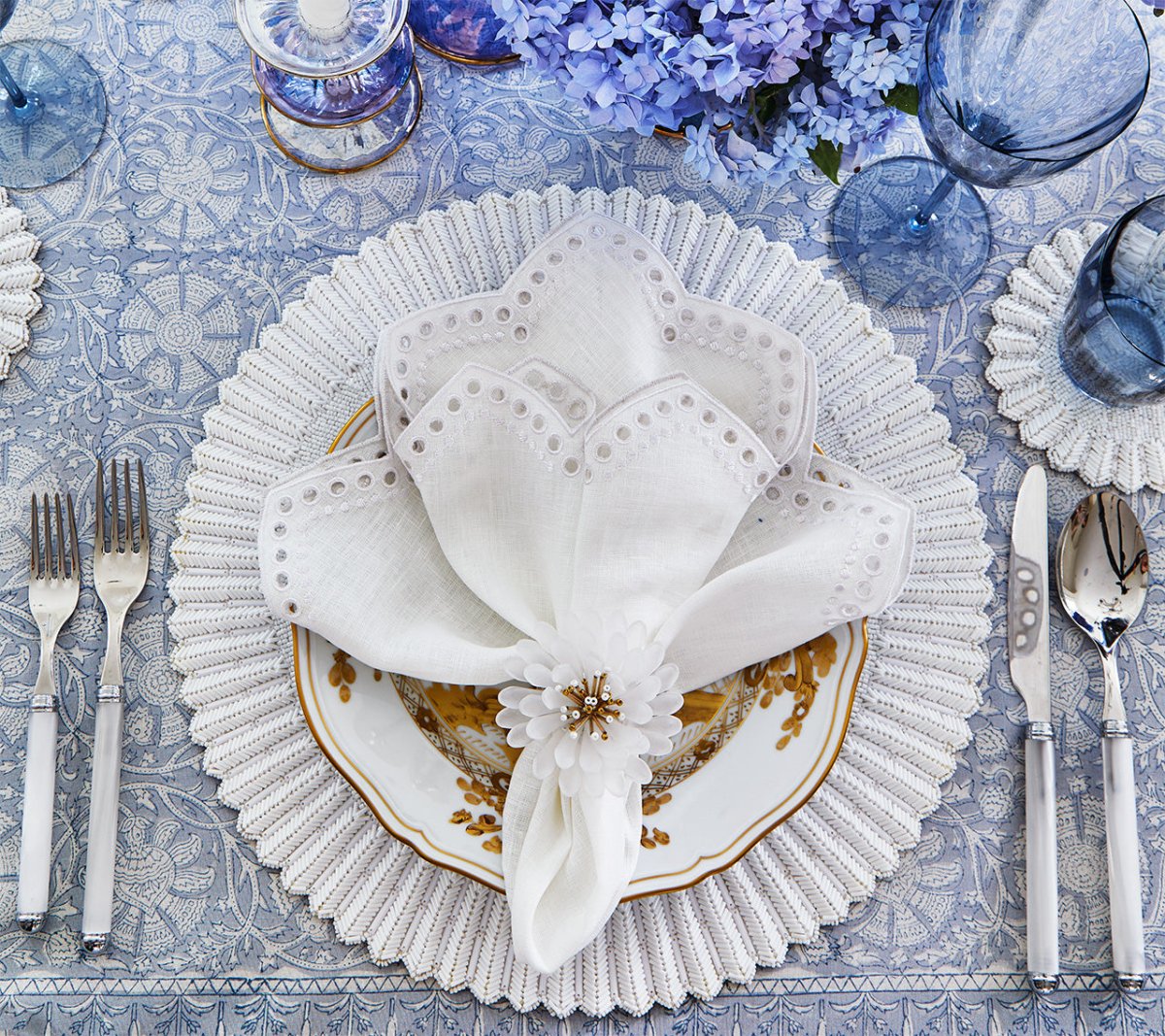 Premium White Lumina Placemats Set of 2 - Elegant Table Setting for Dining Room, Kitchen & Home Decor - Waterproof & Easy Clean Place Mats for Everyday Use & Special Occasions